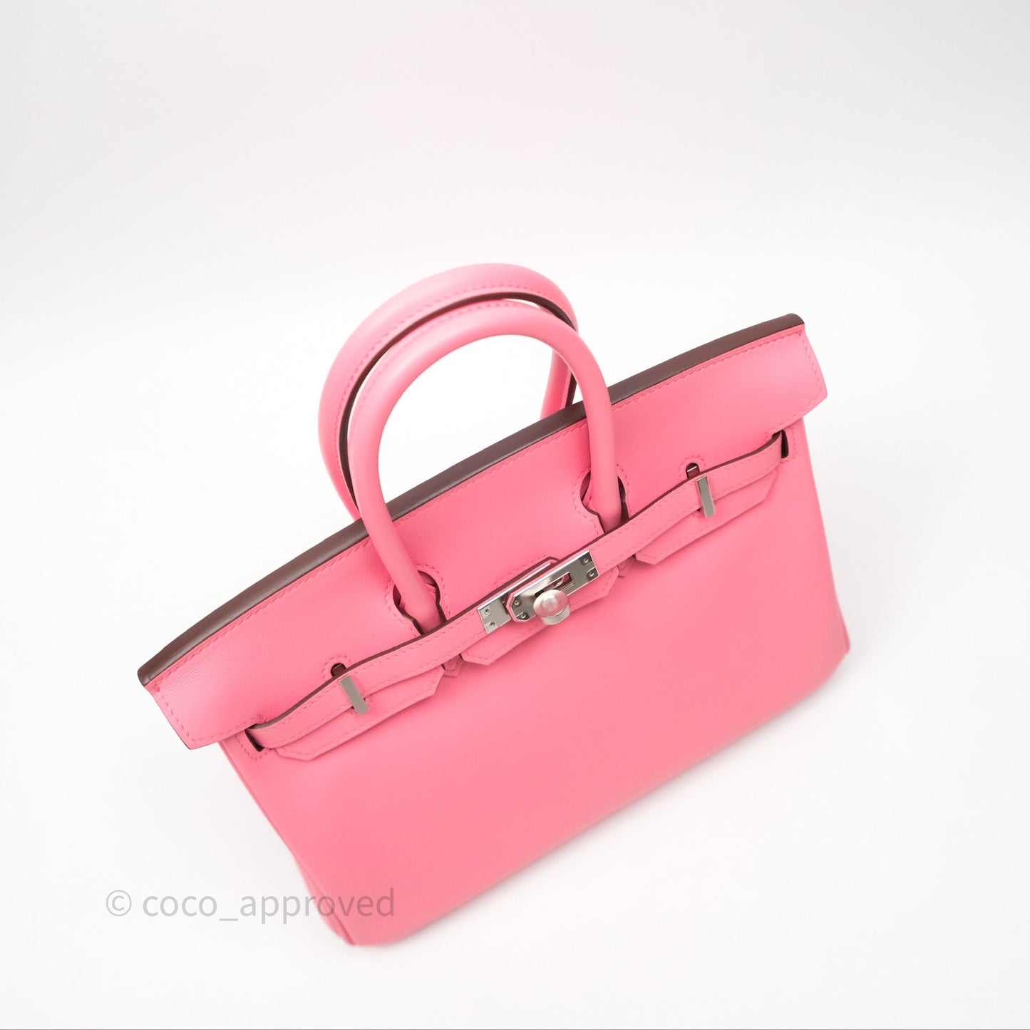Hermès Birkin 25 Retourne Rose Azalee 8W Swift Palladium Hardware