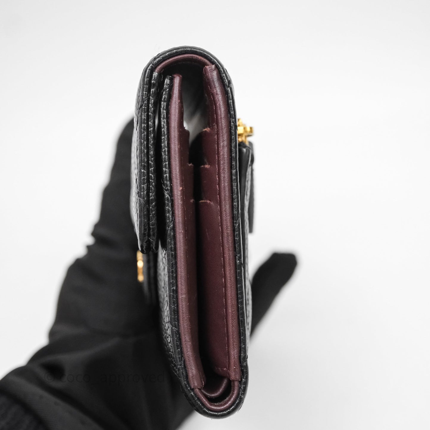 Chanel Classic Short Flap Wallet Black Caviar Gold Hardware
