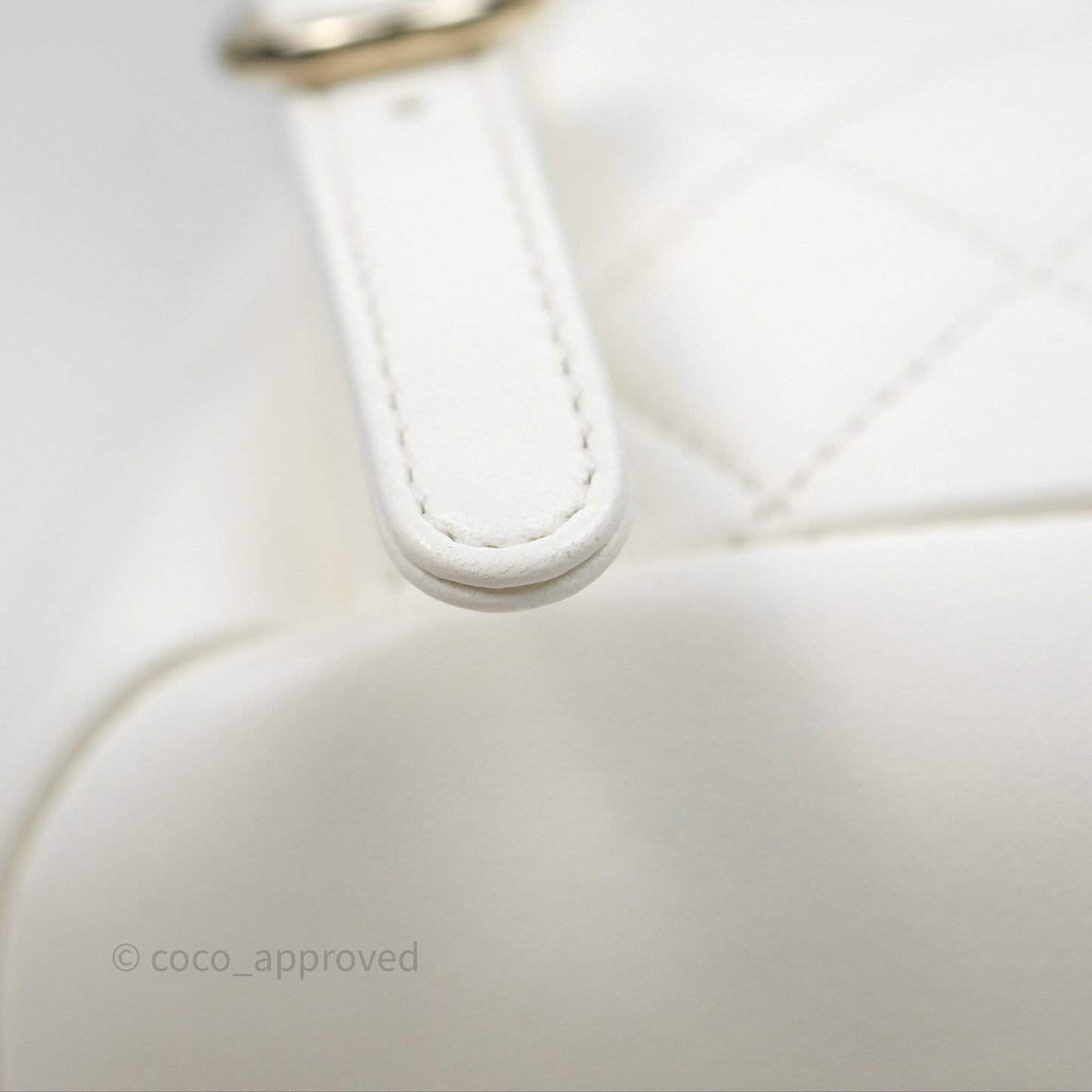 Chanel Quilted Small Duma Drawstring Backpack White Calfskin Gold Hardware