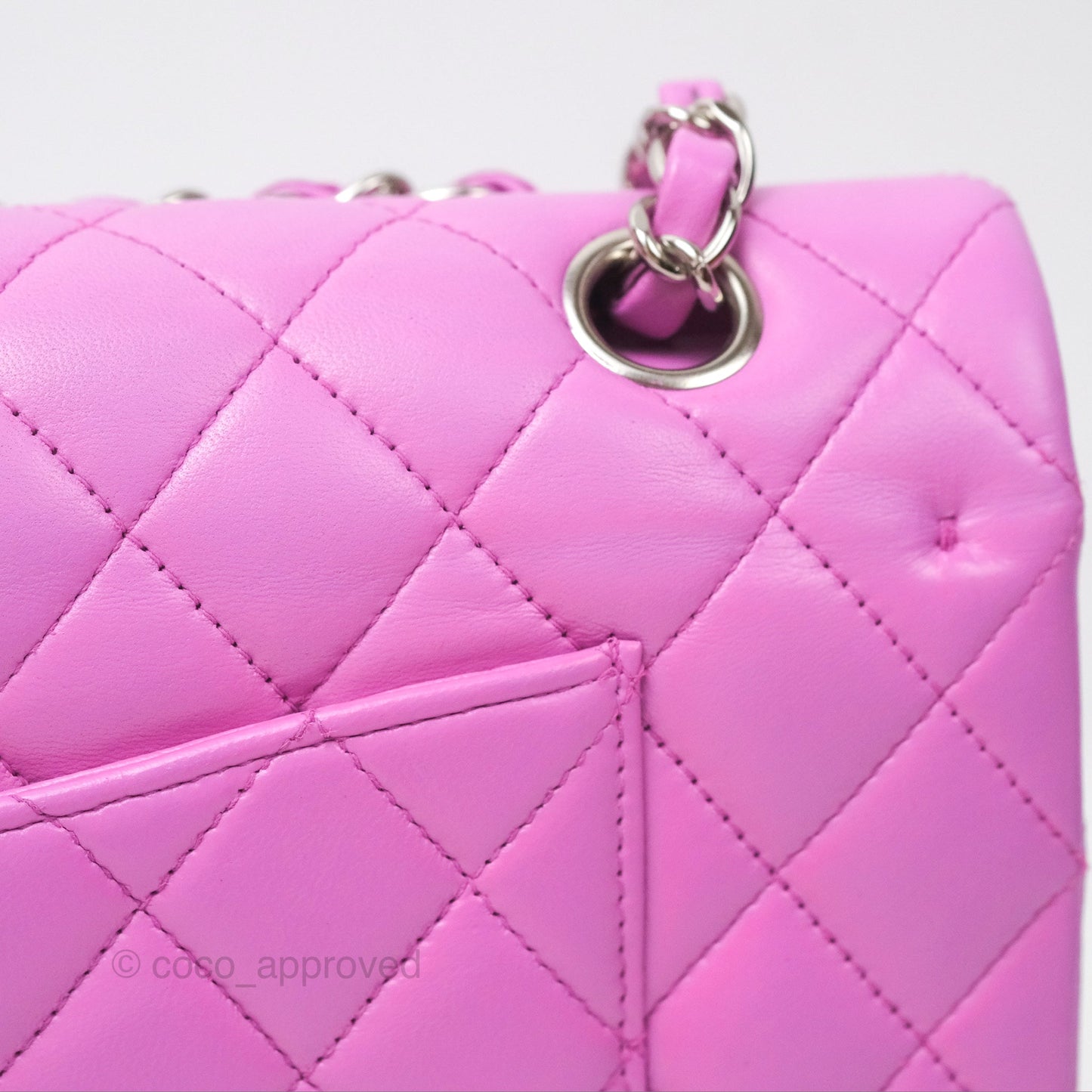 Chanel Medium Classic Flap Quilted Purple Lambskin Silver Hardware