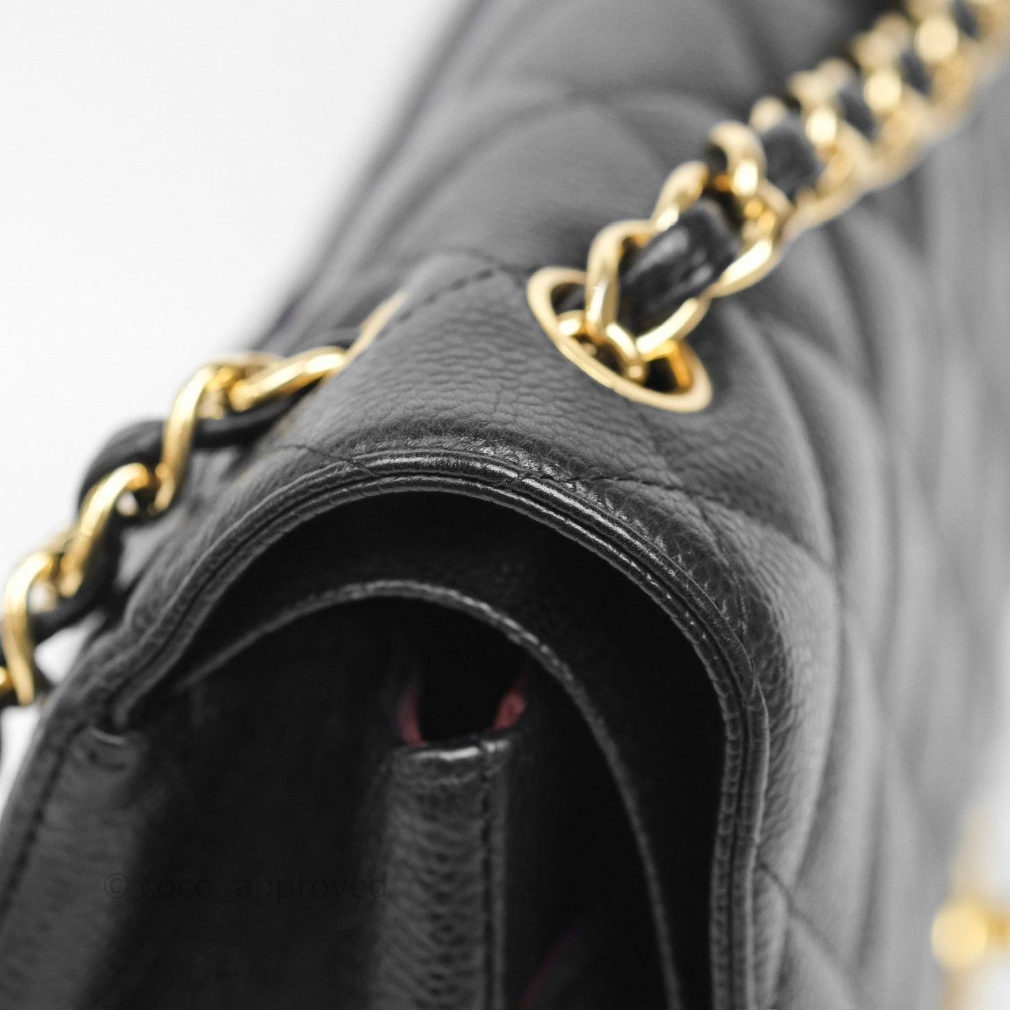Chanel Jumbo Double Flap Quilted Black Caviar Gold Hardware⁣⁣