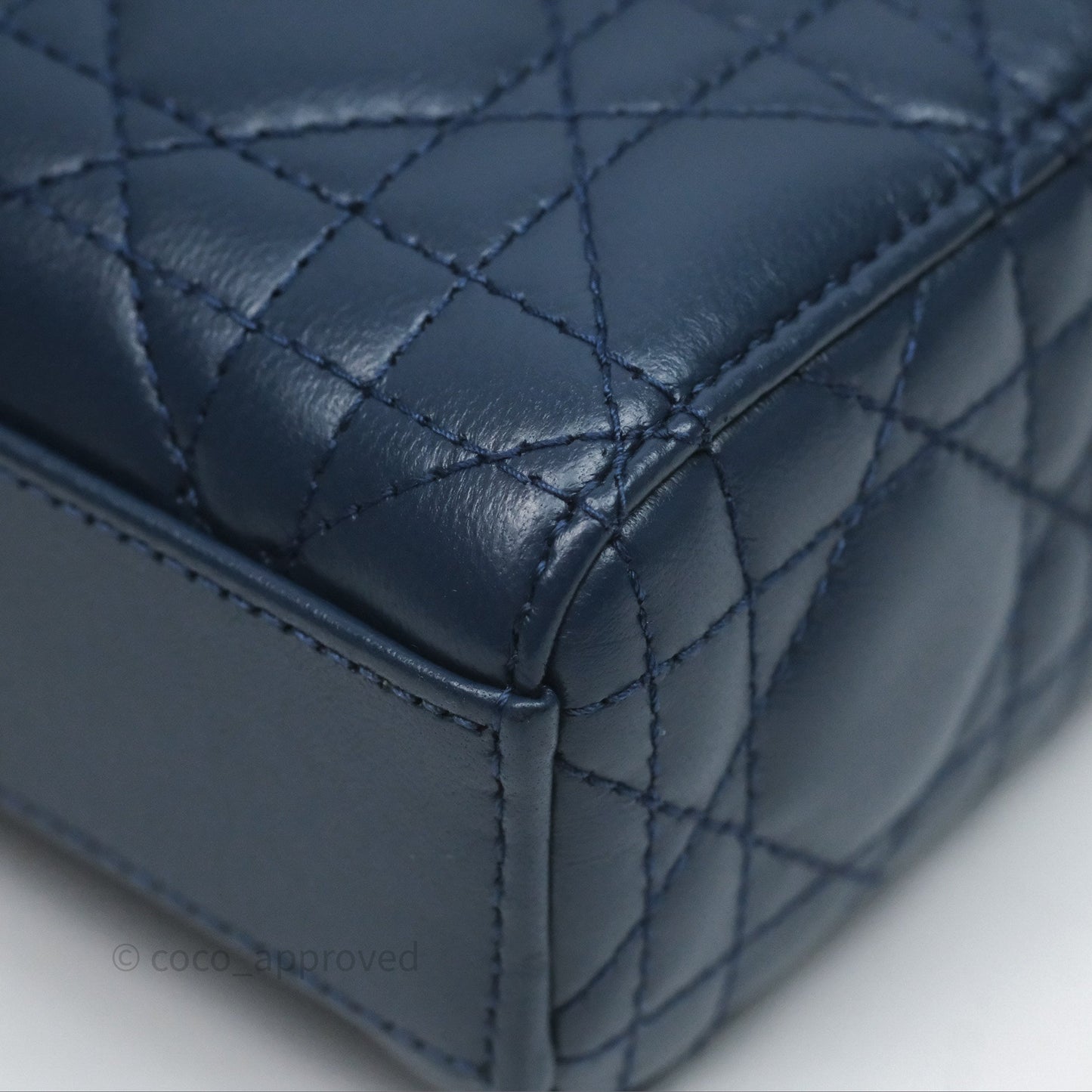 Christian Dior Medium Lady D-Joy Bag Deep Ocean Blue Cannage Lambskin