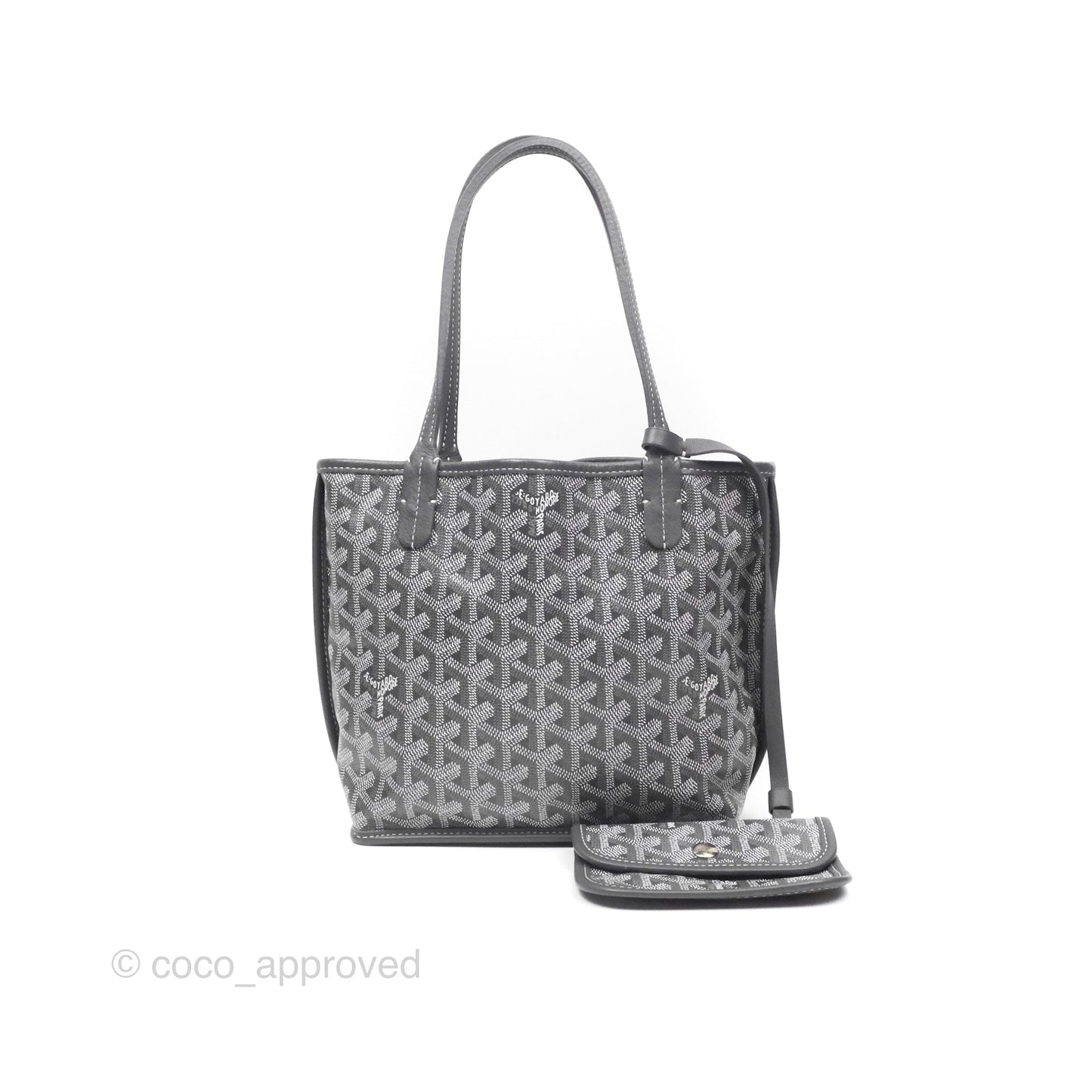 Goyard Anjou Mini Bag Goyardine Canvas Grey