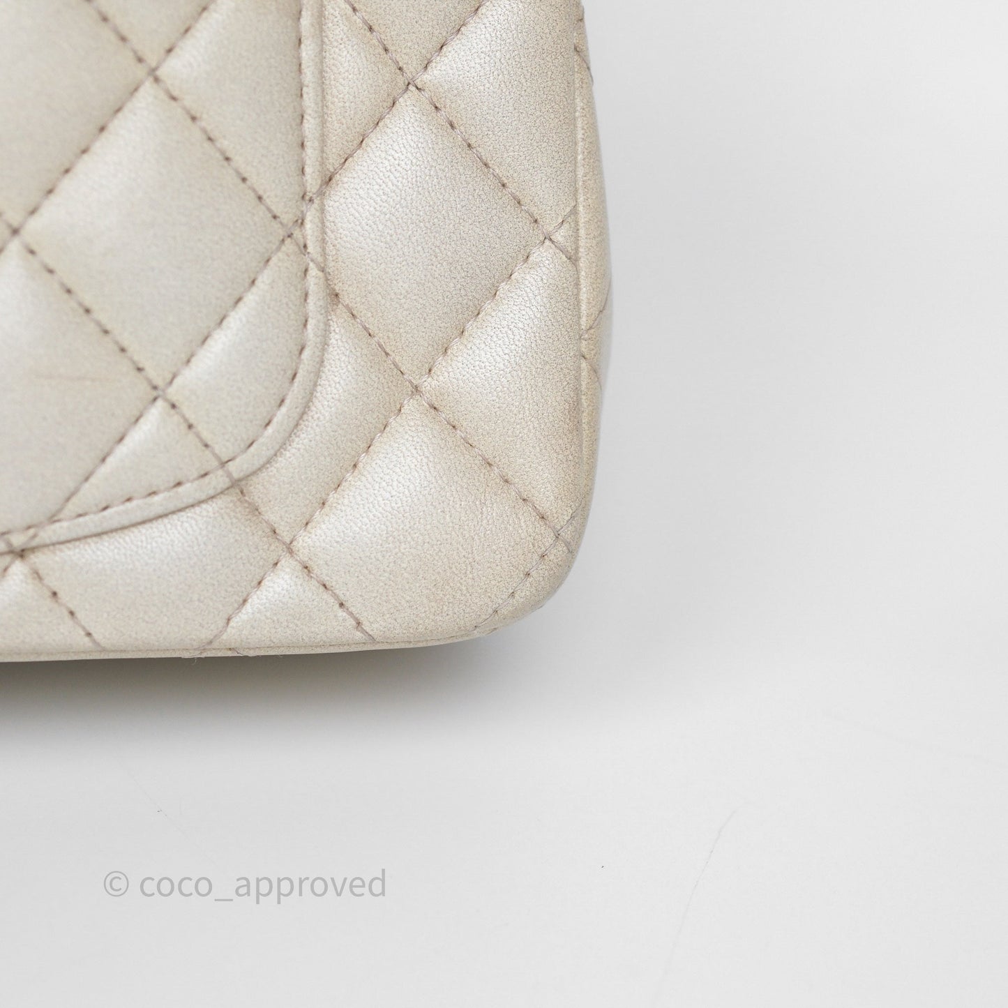 Chanel Top Handle Mini Rectangular Flap Pearly Beige Oat Lambskin Aged Gold Hardware