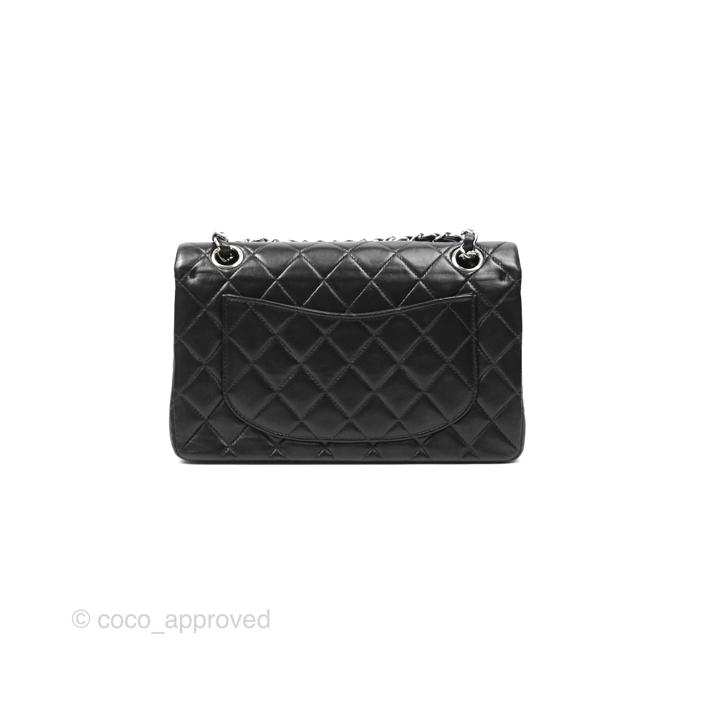 Chanel Vintage Small Classic Flap Black Lambskin Silver Hardware