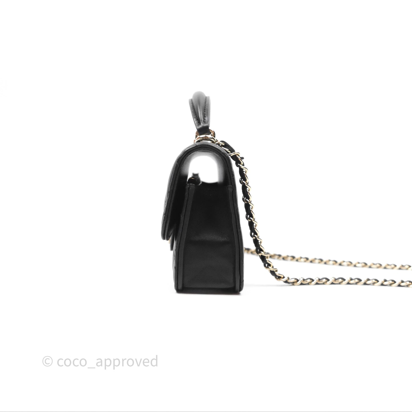 Chanel Top Handle Mini WOC Black Lambskin Gold Hardware