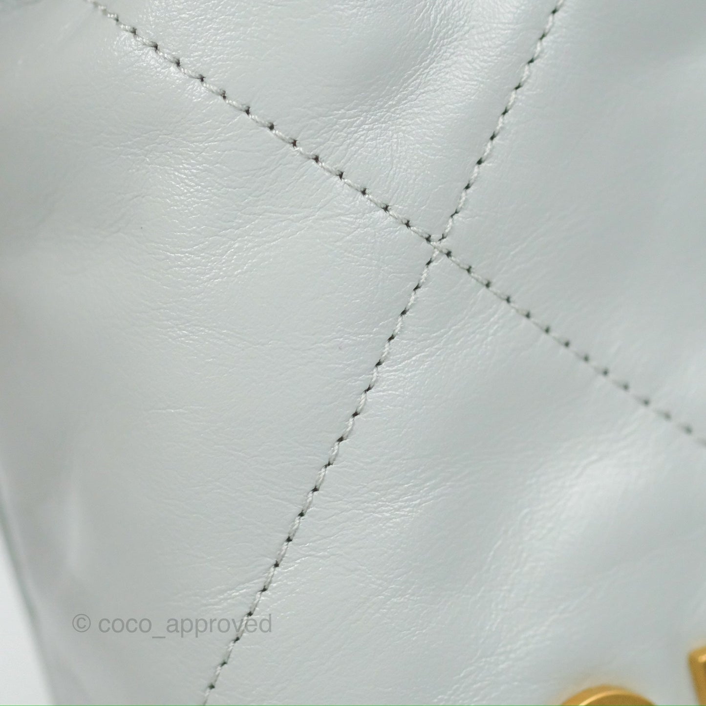 Chanel 22 Mini Bag Light Blue Grey Shiny Calfskin
