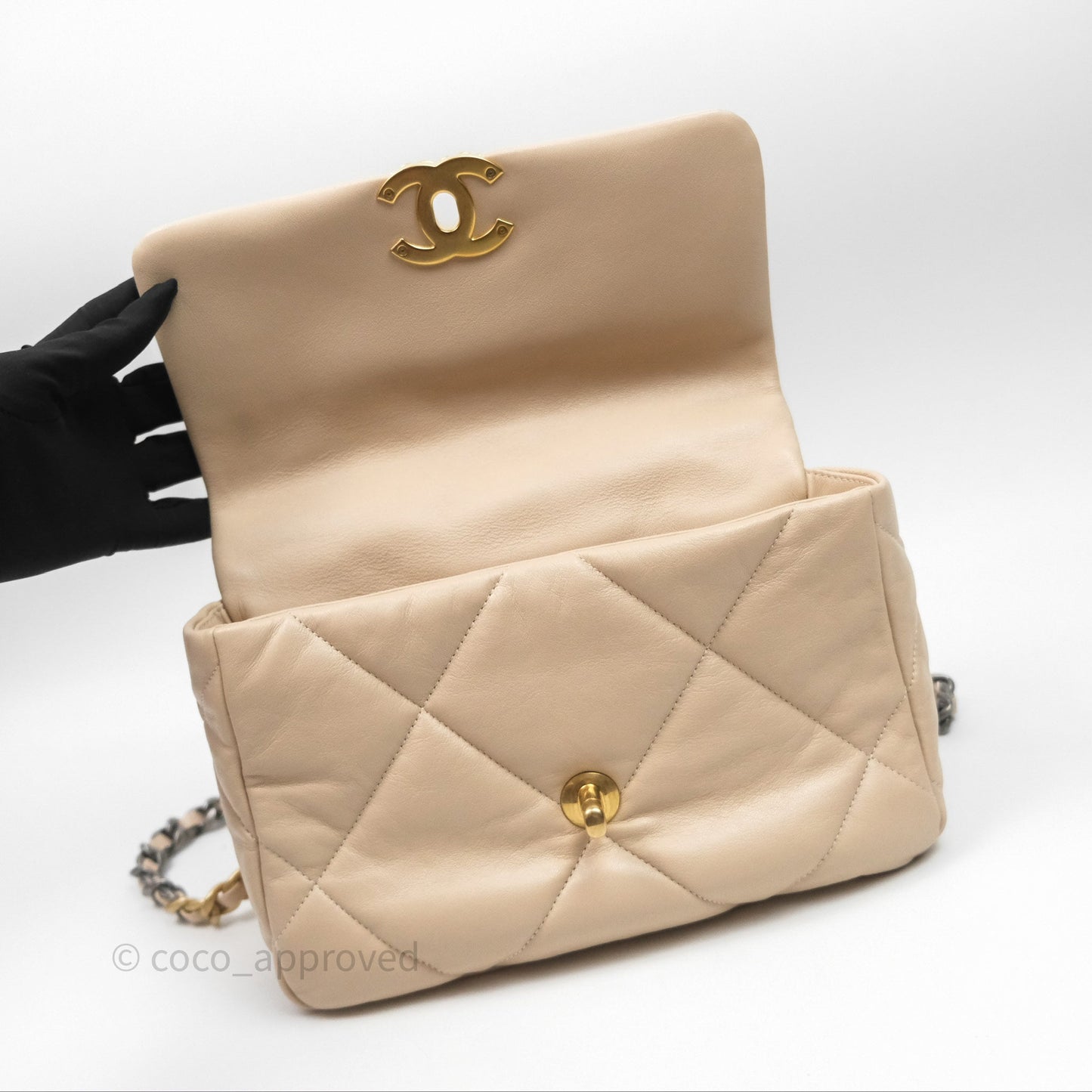 Chanel 19 Small Beige Mixed Hardware