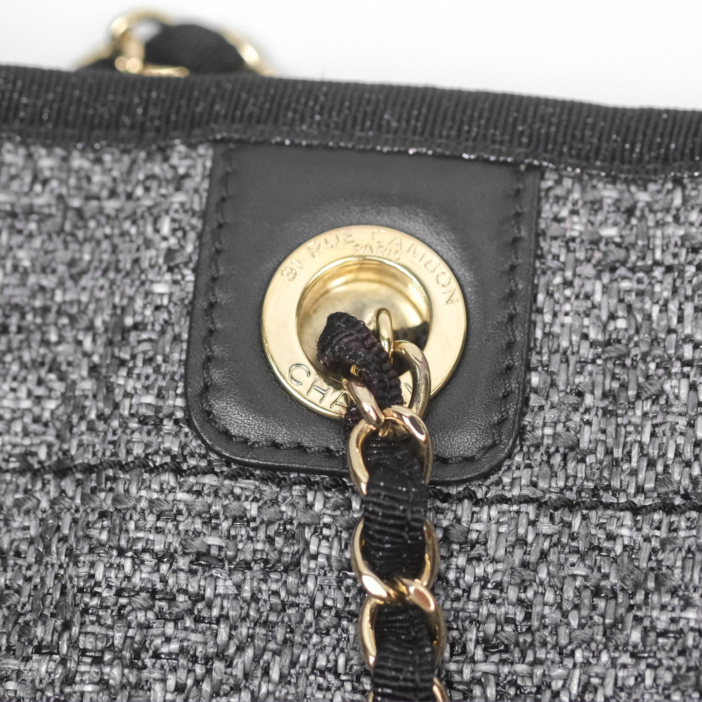 Chanel Medium Deauville Black Charcoal Tote