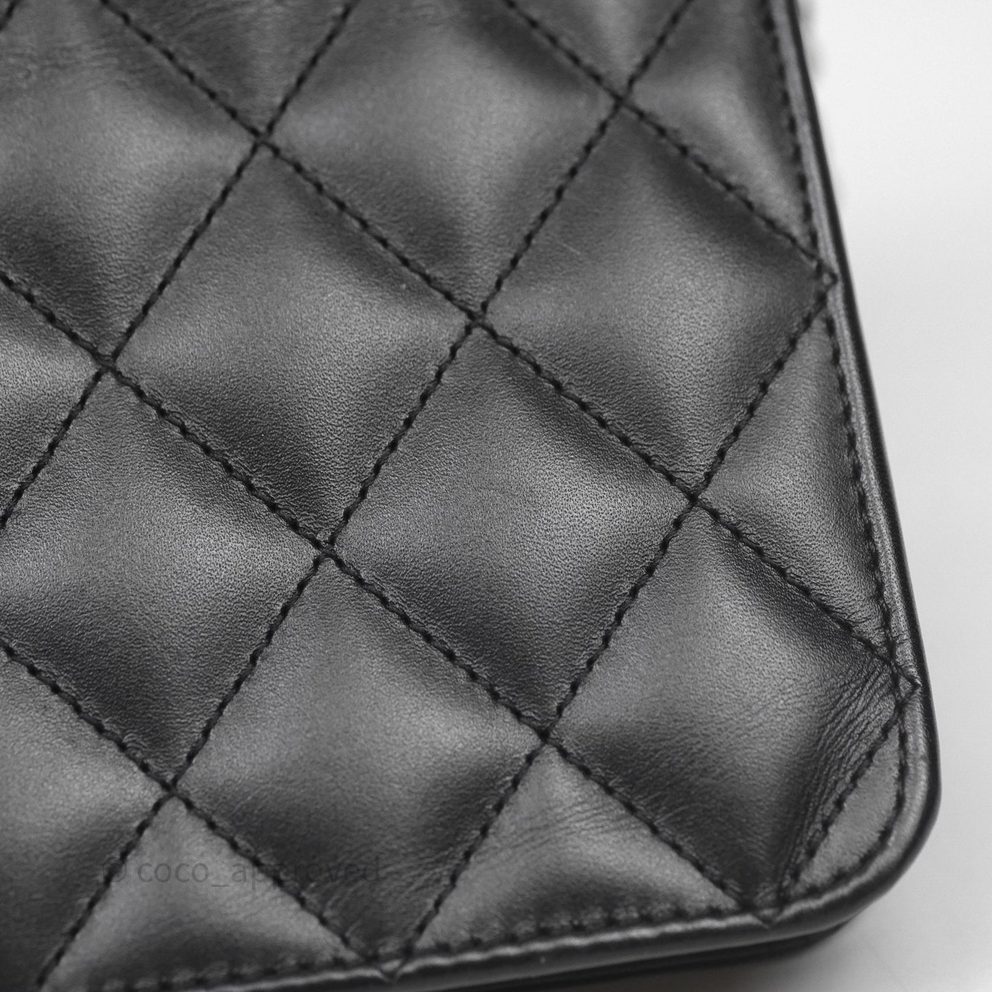 Chanel Quilted Cambon Wallet on Chain WOC Black Calfskin Silver Hardware