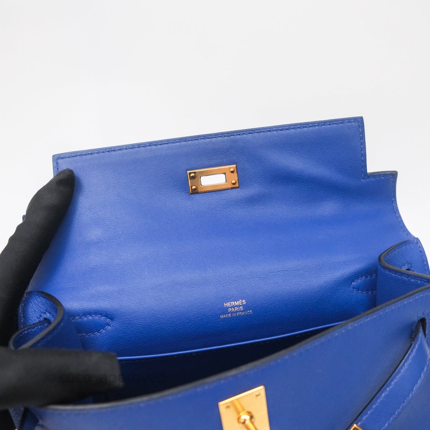 Hermès Kelly Pochette Clutch Electric Blue Swift Gold Hardware