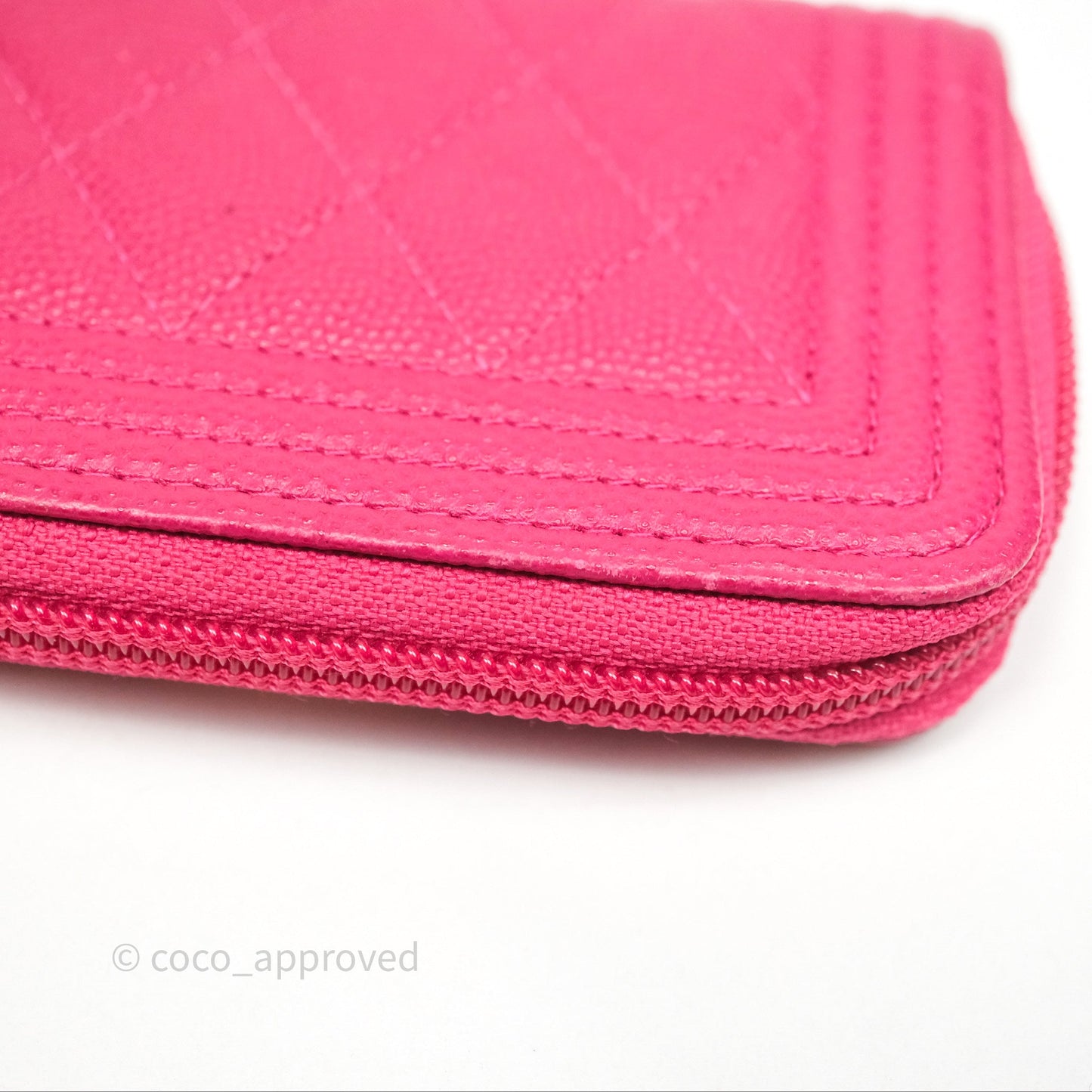 Chanel Boy Zipped Coin Purse Hot Pink Caviar Gold Hardware