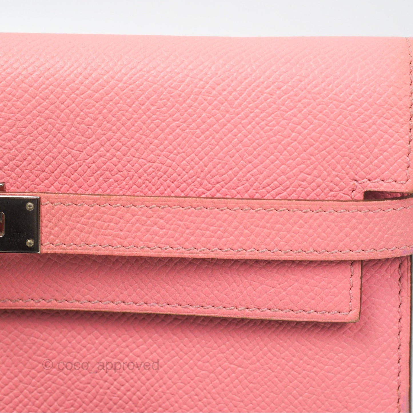 Hermès Kelly Wallet Rose Confetti Epsom Palladium Hardware