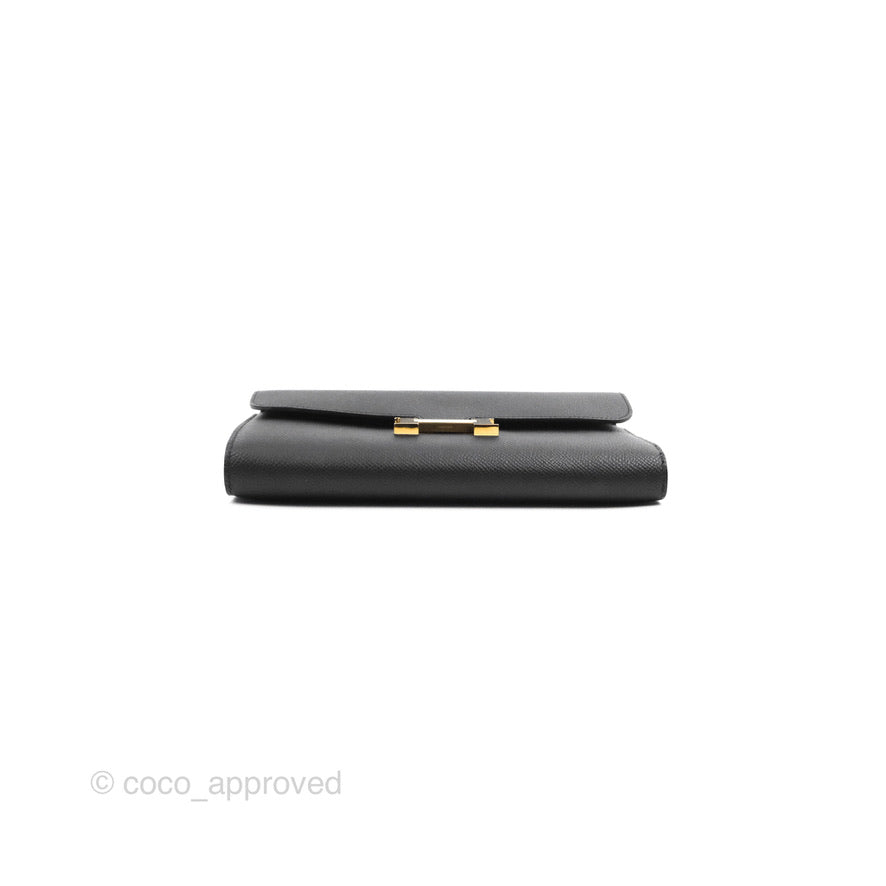 Hermès Constance Long To Go Wallet Black Epsom Gold Hardware