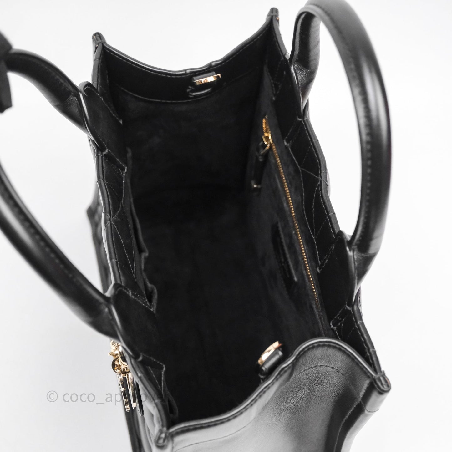 Christian Dior Small Dior Book Tote Black Macrocannage Calfskin Gold Hardware