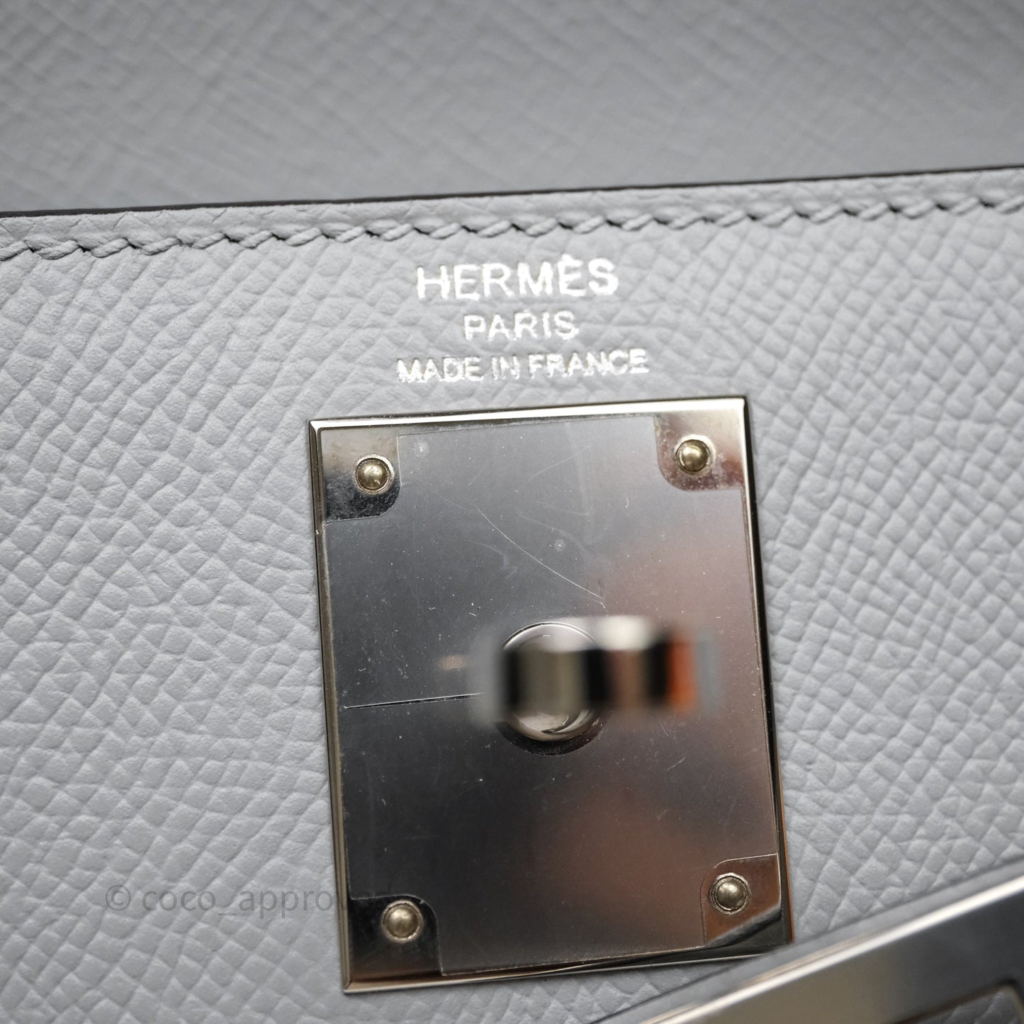 Hermès Kelly 28 Bleu Glacier 8U Epsom Palladium Hardware