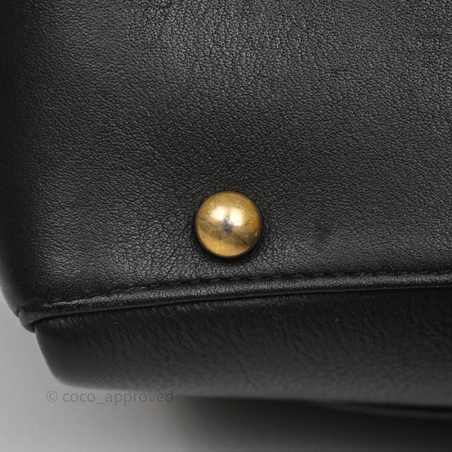 Chanel Side Chain Compartment Flap Black Calfskin Aged Gold Hardware