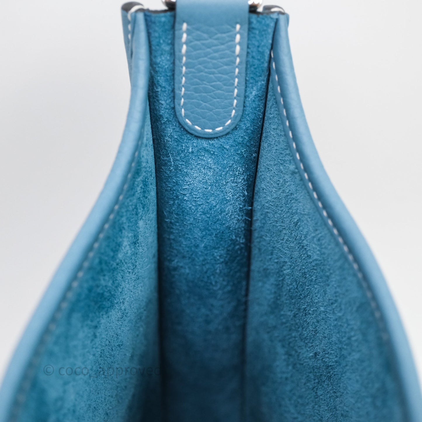 Hermès Evelyne 23 Bleu Jean 75 Clemence Palladium Hardware