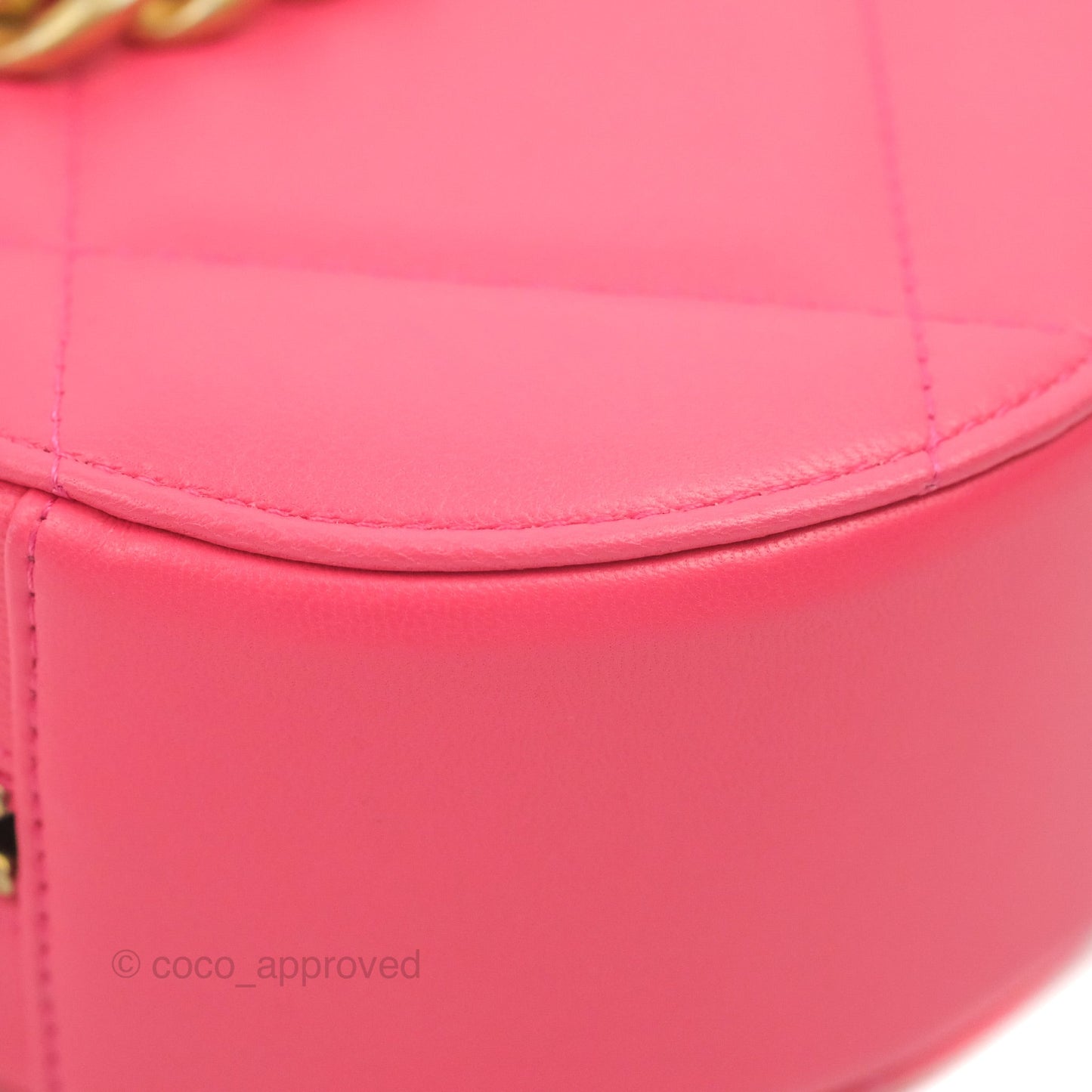 Chanel 19 Round Clutch With Chain Dark Pink Mixed Hardware