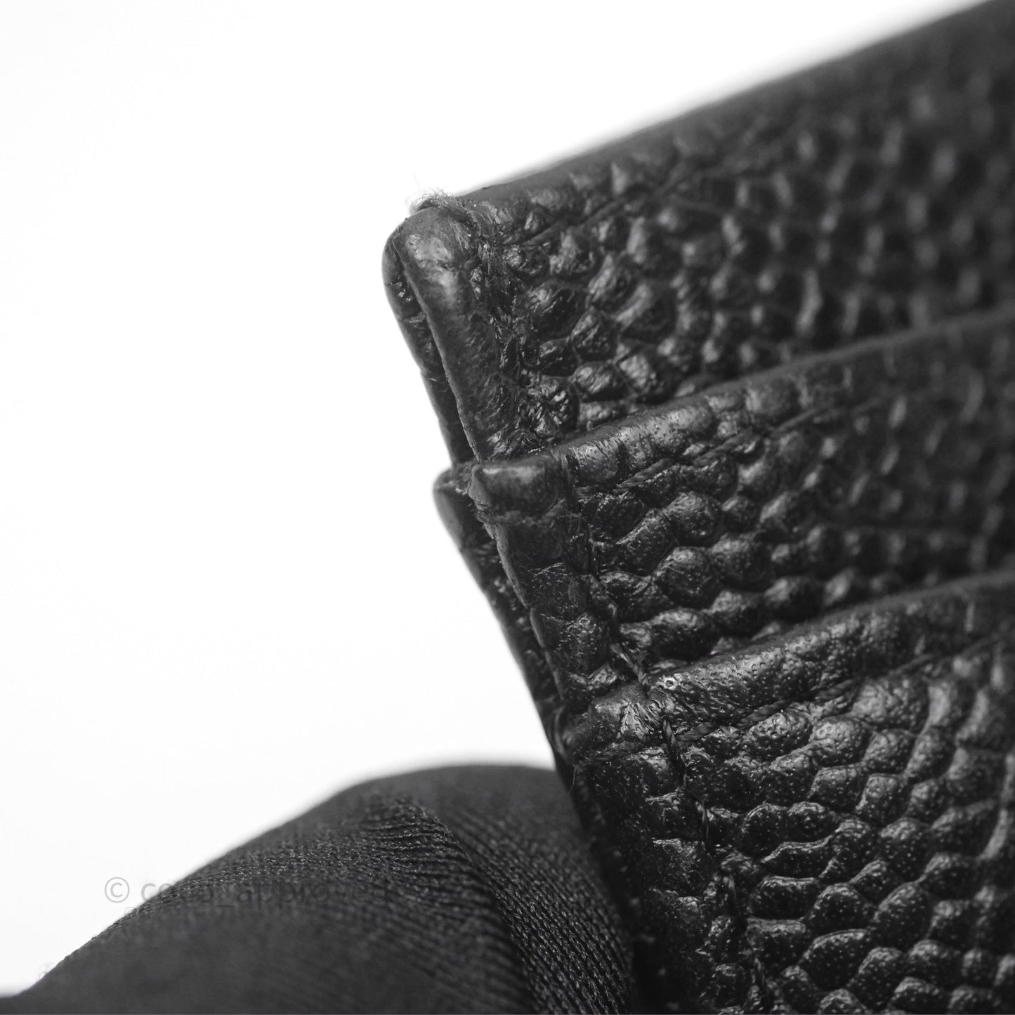 Chanel Classic Flat Card Holder Black Caviar Gold Hardware