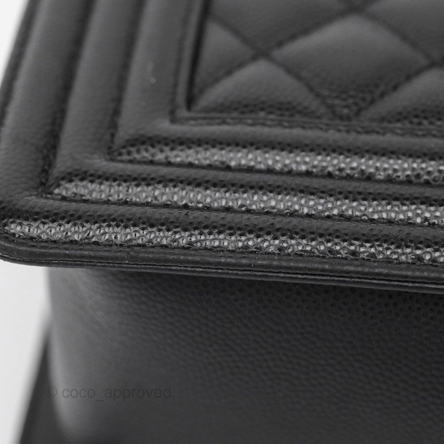 Chanel Medium Boy Quilted Black Caviar Ruthenium Hardware