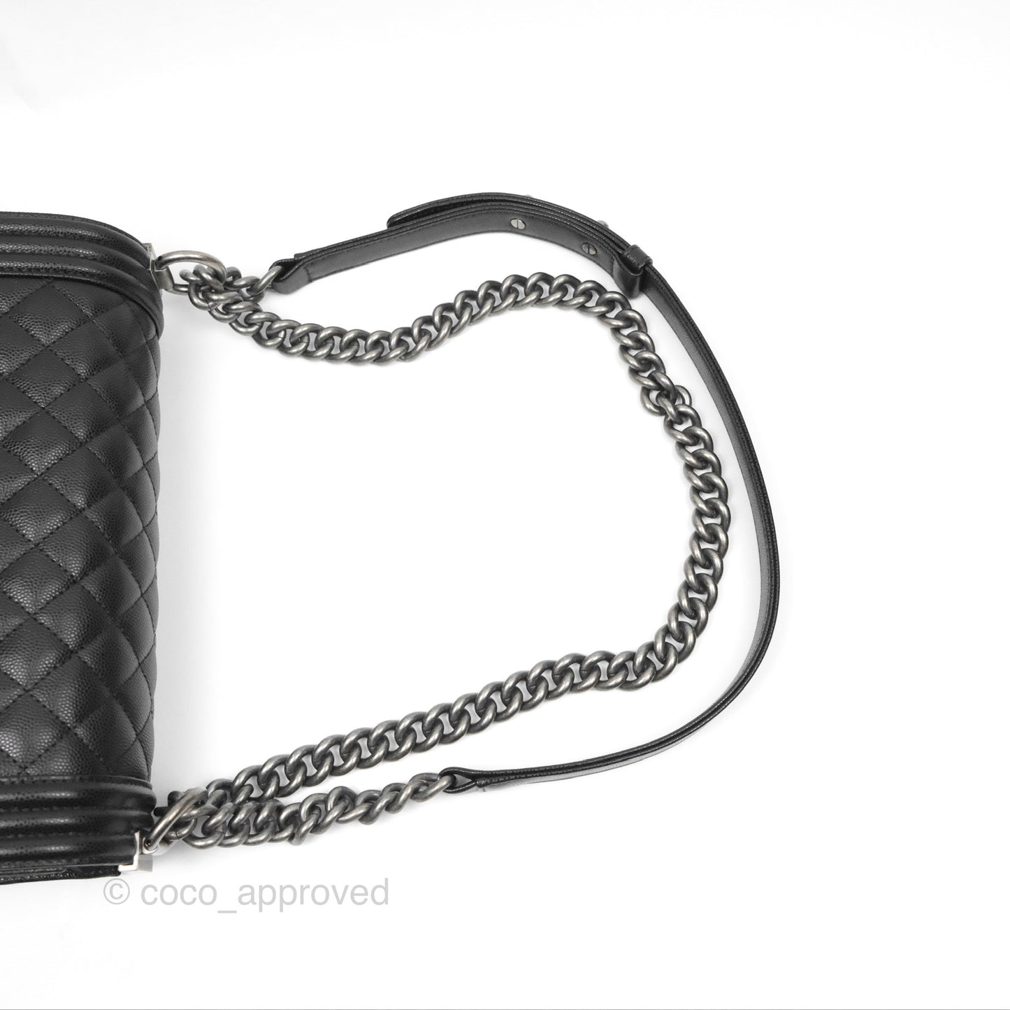 Chanel Quilted Medium Boy Black Caviar Ruthenium Hardware