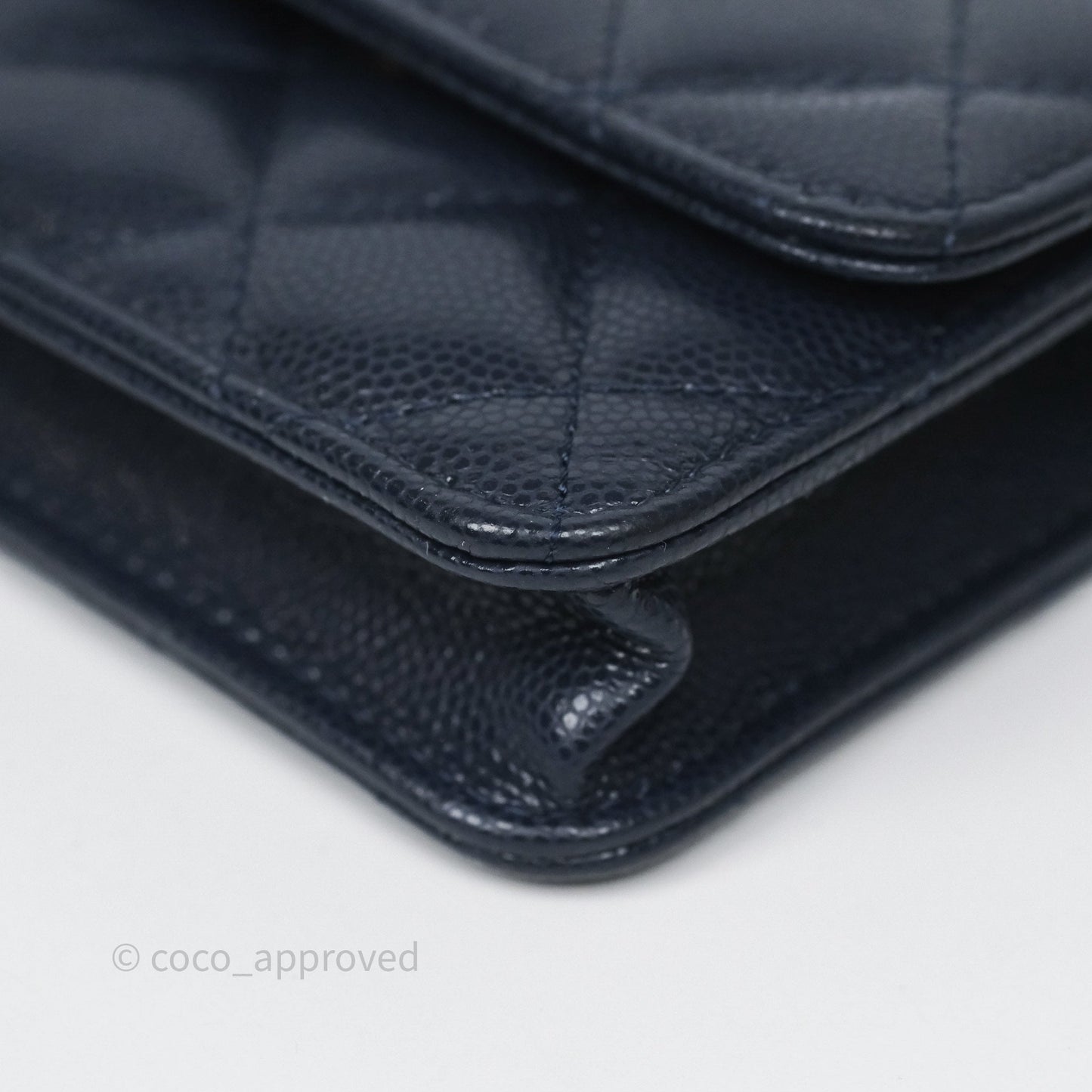 Chanel Twist Your Button Coin Purse With Chain Navy Shiny Caviar