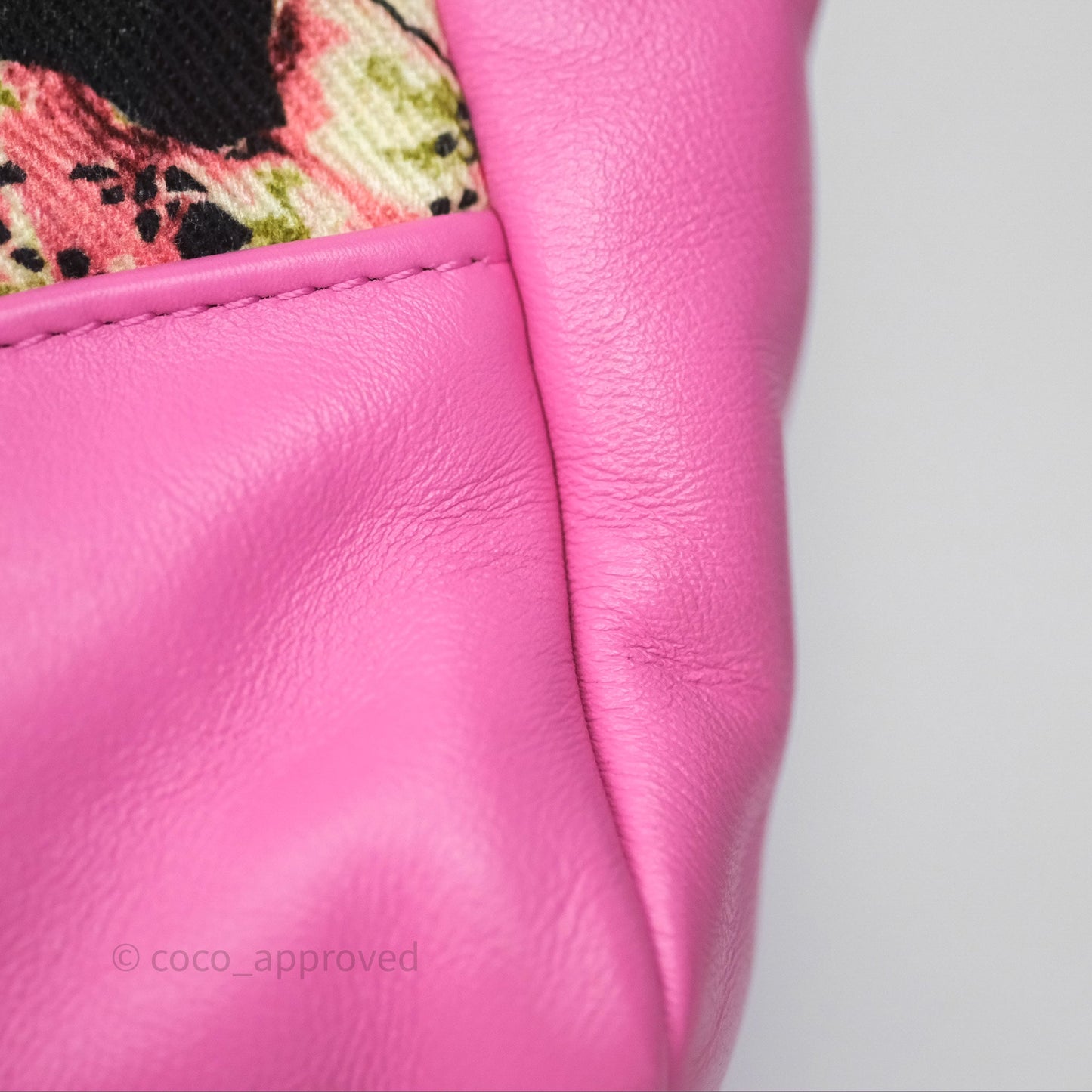 Chanel 31 Large Shopping Bag Leaves Printed Canvas/ Calfskin Pink