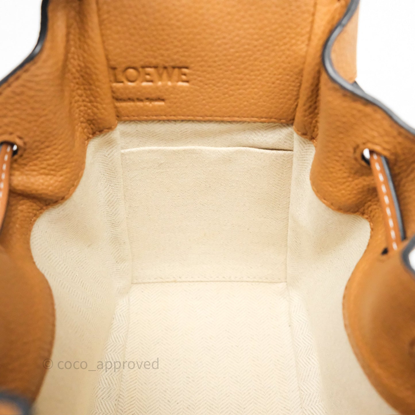Loewe Mini Hammock Drawstring Tan Calfskin
