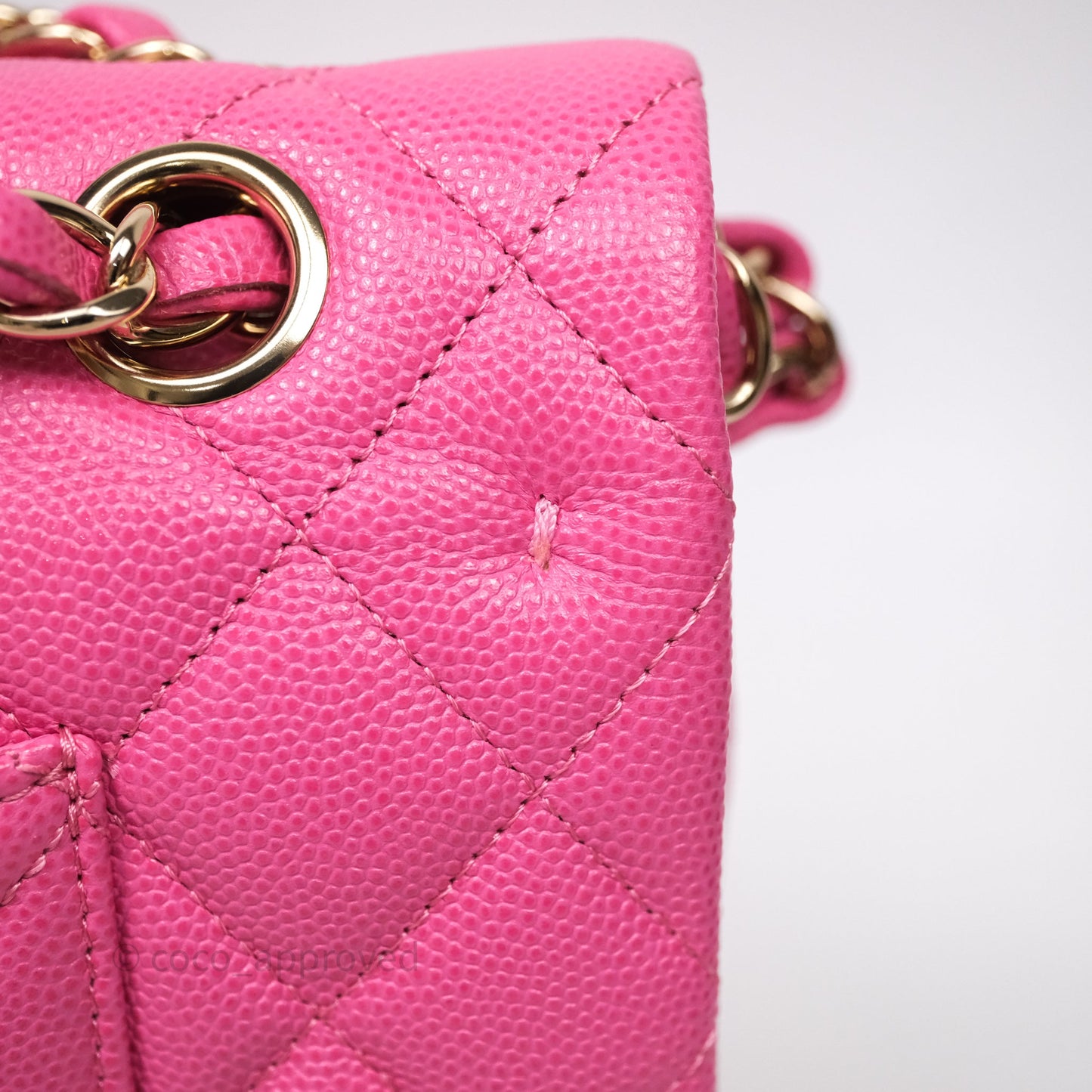Chanel Classic M/L Medium Flap Quilted Hot Pink Caviar Gold Hardware