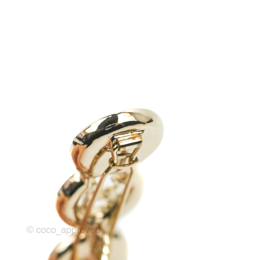 Chanel CC Coco Pearl Hair Clip Gold Tone 21P