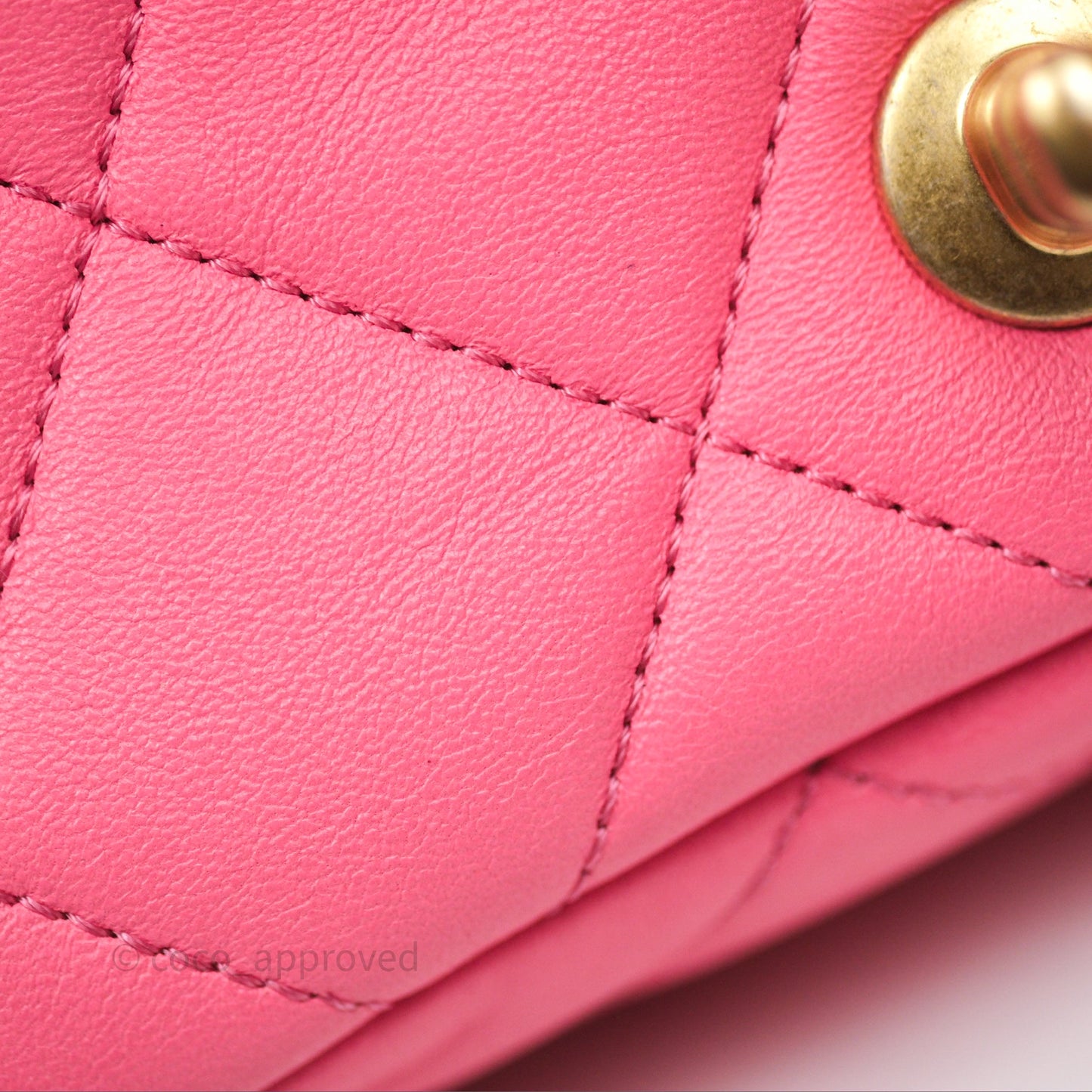 Chanel Quilted Mini CC Funky Town Flap Pink Lambskin Aged Gold Hardware