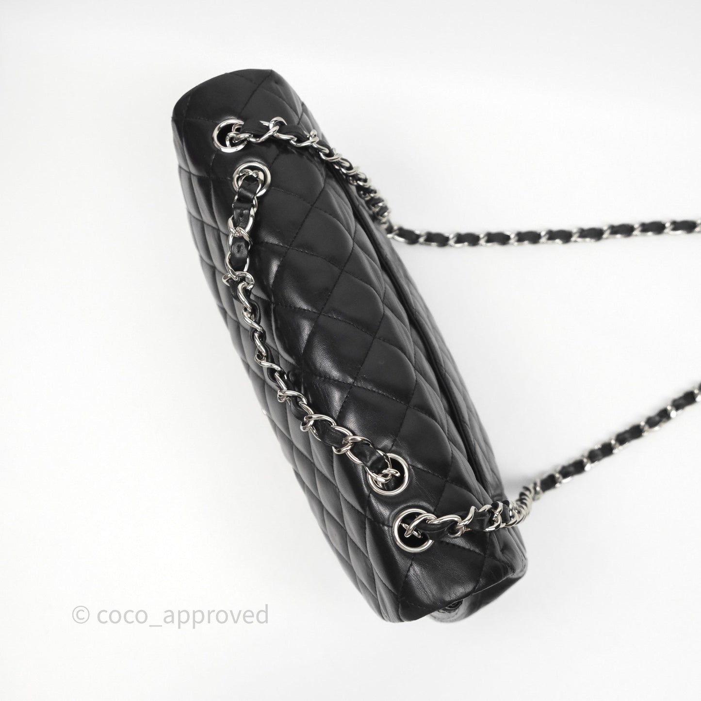 Chanel Jumbo Single Flap Black Lambskin Silver Hardware
