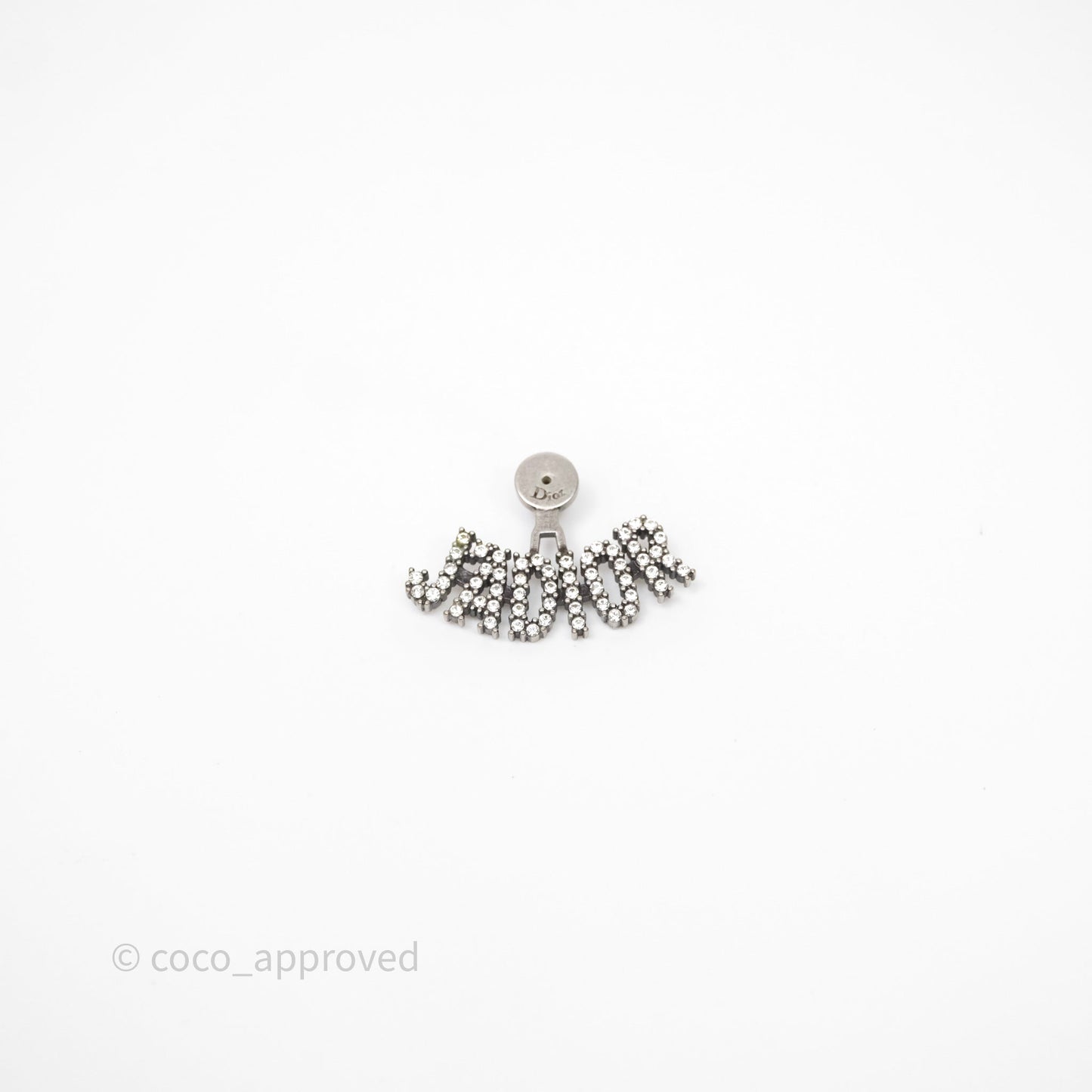 Dior J'ADIOR Earrings Antique Silver-Finish Metal with White Crystals