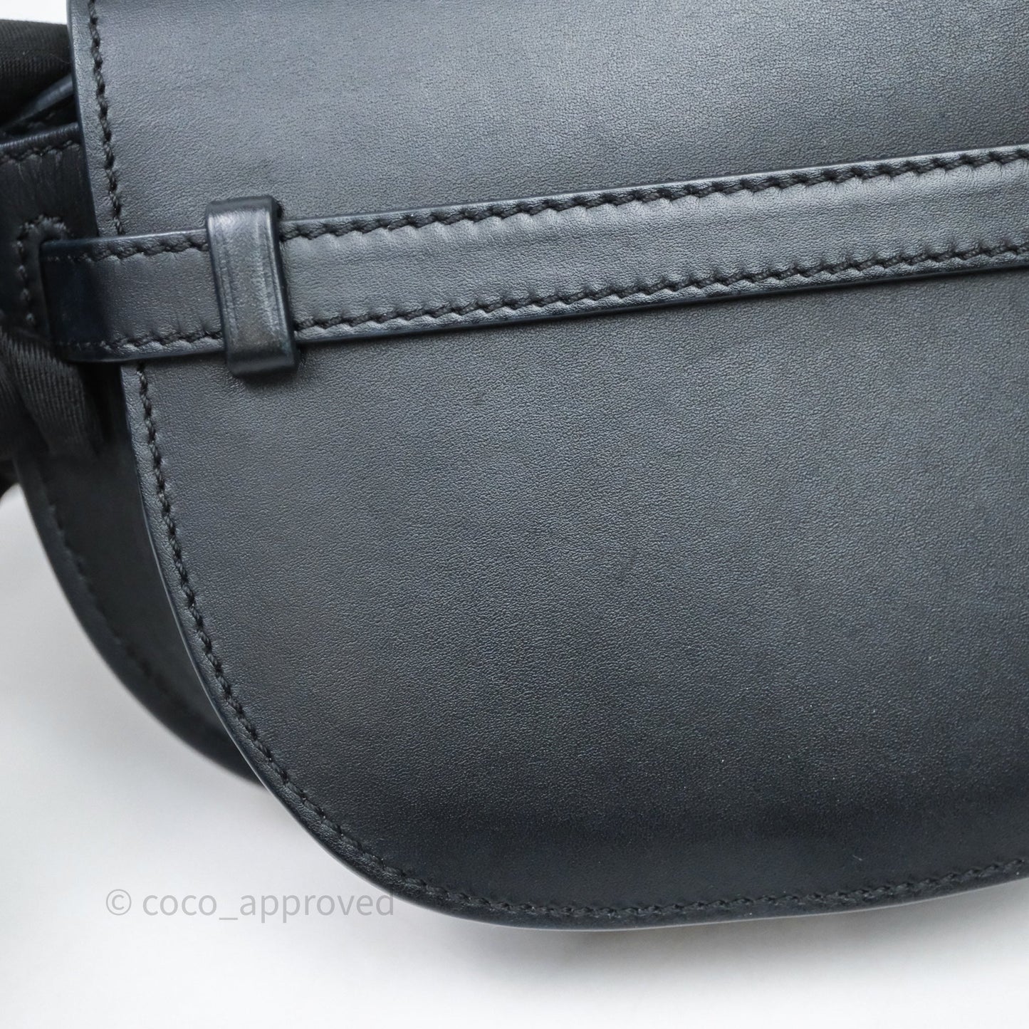 Loewe Mini Gate Dual Bag in Soft Calfskin & Jacquard Strap Black