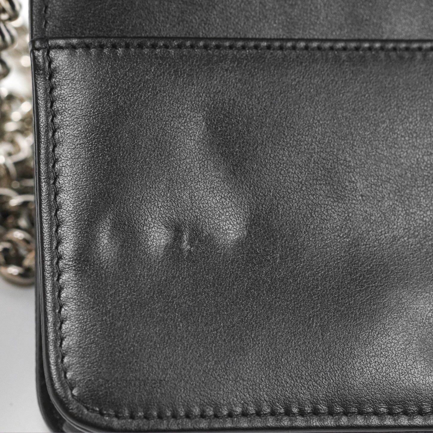 Chanel Chevron Boy Wallet on Chain WOC Black Caviar Silver Hardware