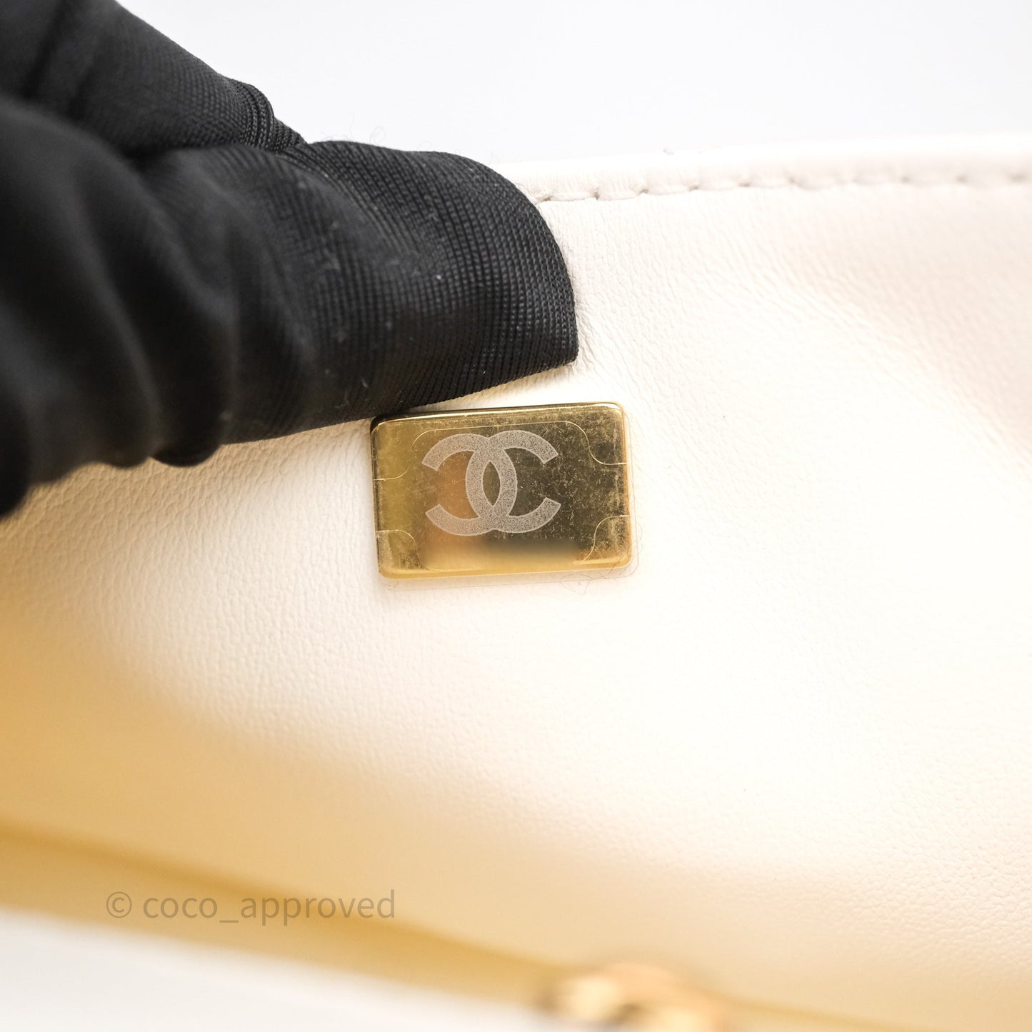 Chanel Mini Reissue 224 White Calfskin Aged Gold Hardware