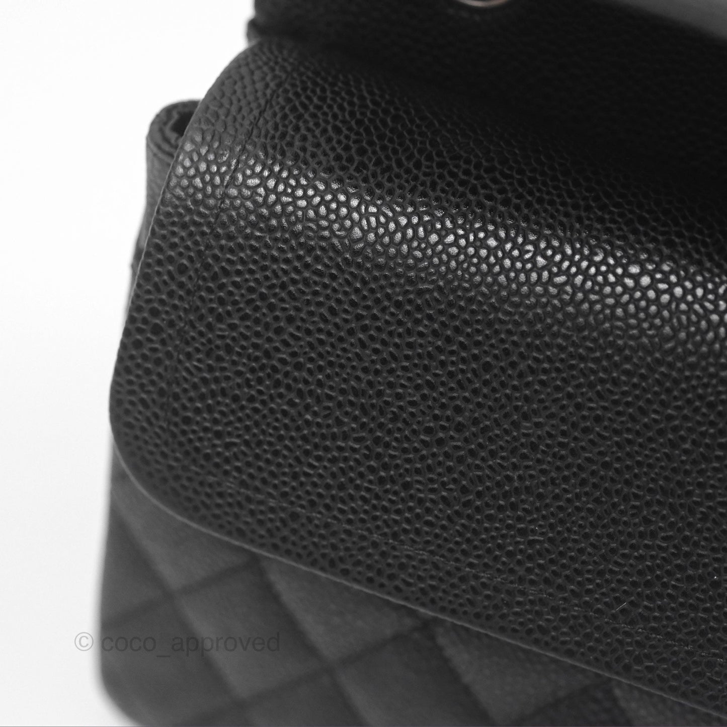 Chanel Classic M/L Medium Flap Quilted Black Caviar Silver Hardware