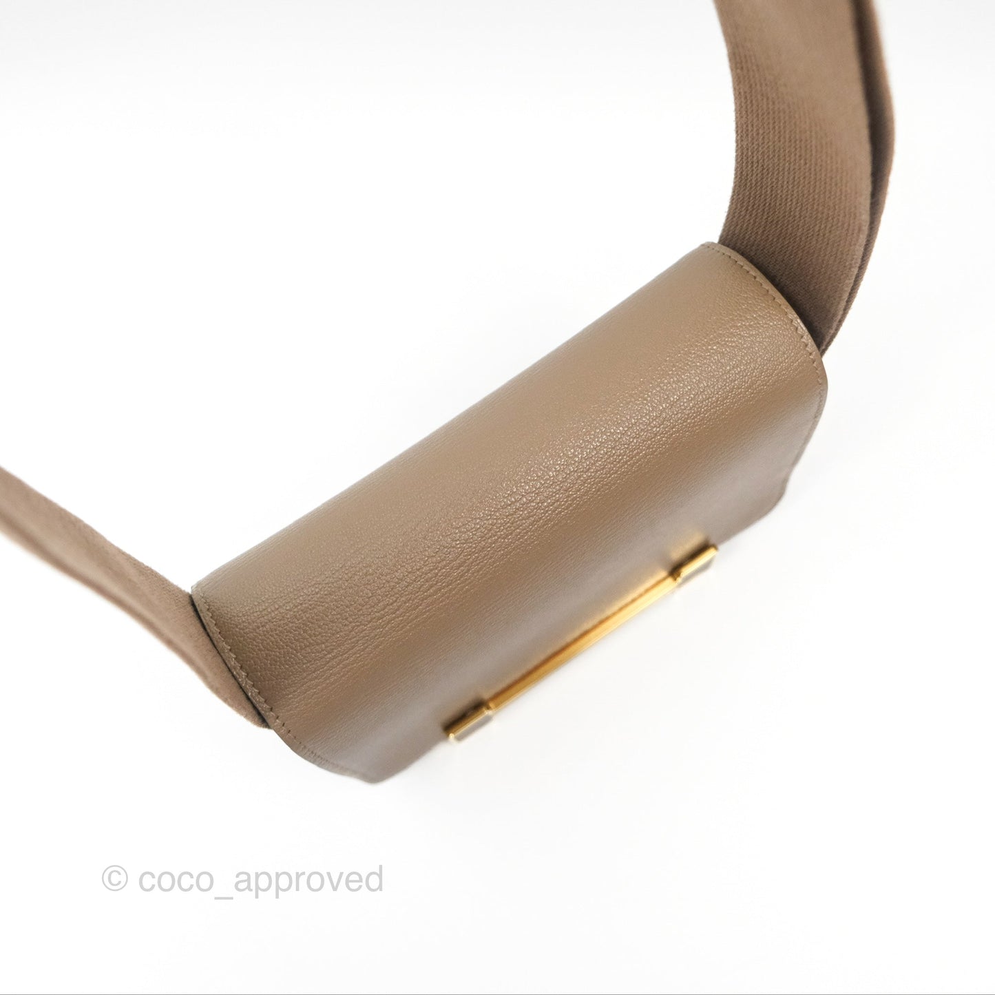 Hermès Geta Bag Etoupe Chevre Mysore Gold Hardware