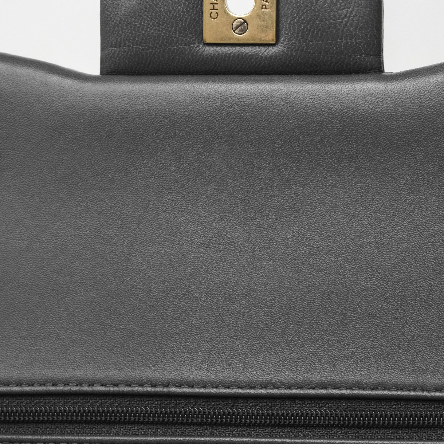Chanel Jumbo Double Flap Dark Grey Lambskin Brushed Gold Hardware⁣⁣
