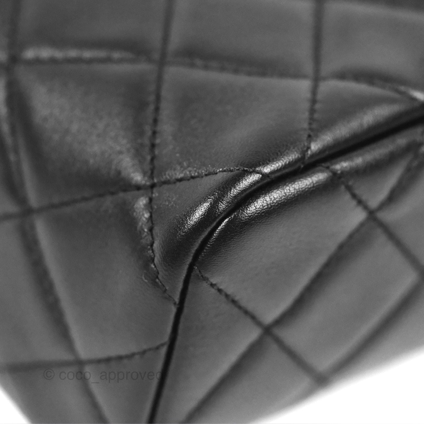 Chanel Logo Crystal Kiss-lock Vanity with Chain Black Lambskin 23C