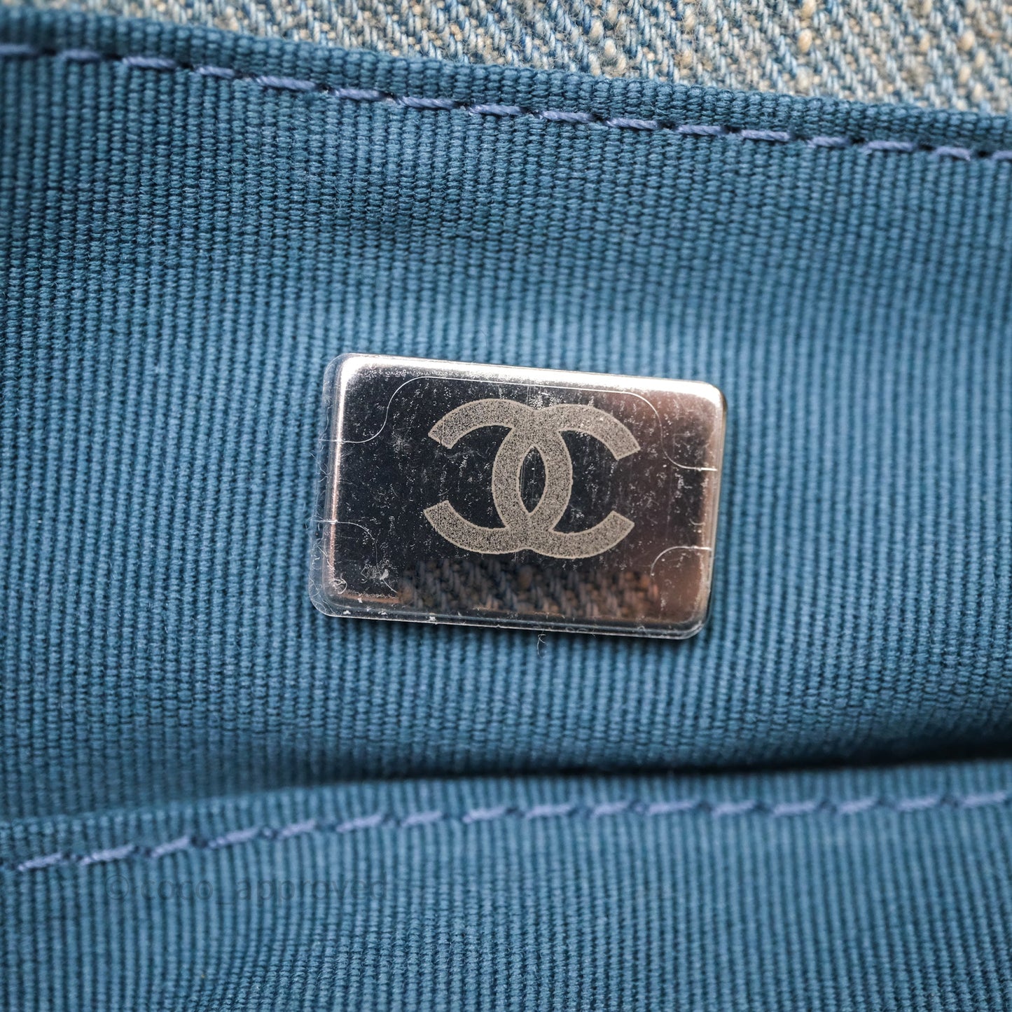 Chanel Large Deauville Tote Blue Washed Denim Matte Silver