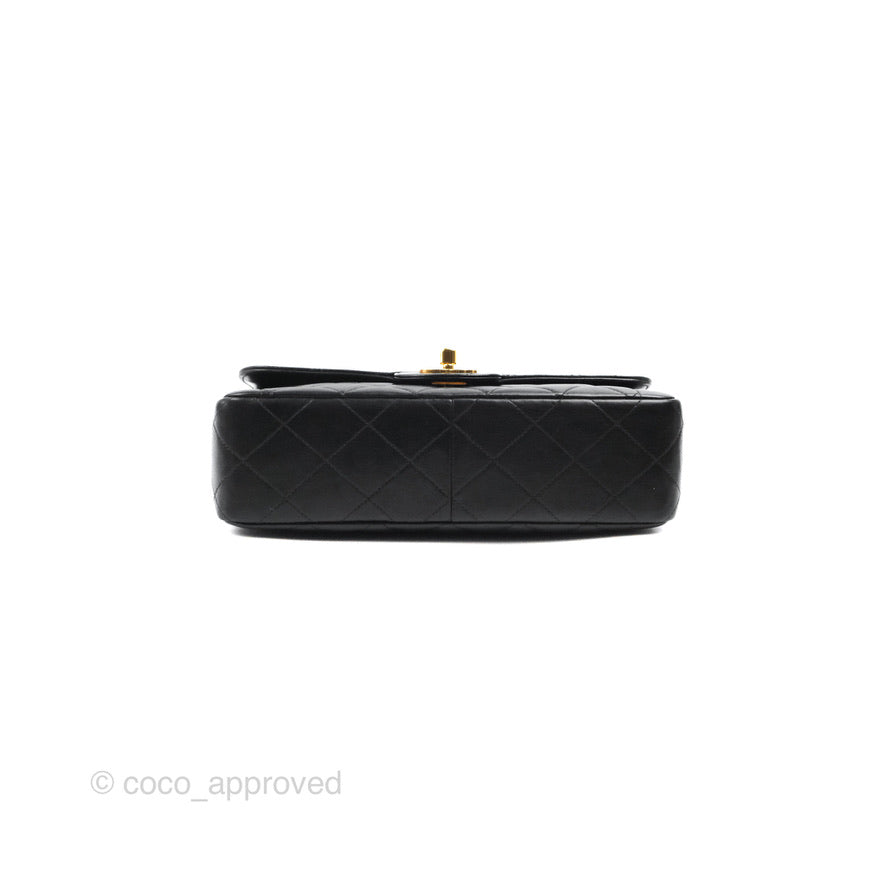 Chanel Vintage Small Flap Bag Black Lambskin 24K Gold Hardware