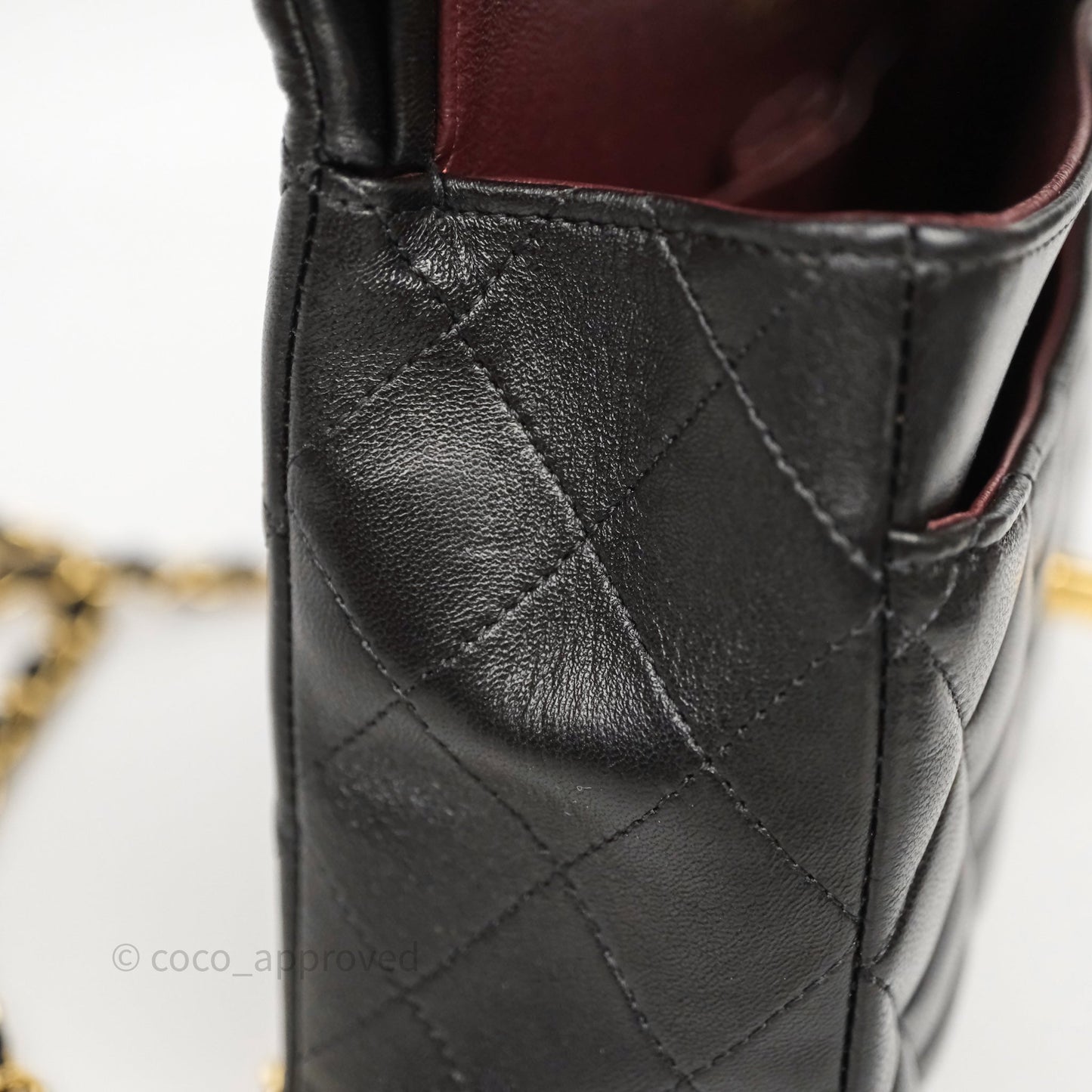 Chanel Classic M/L Medium Flap Quilted Black Lambskin Gold Hardware