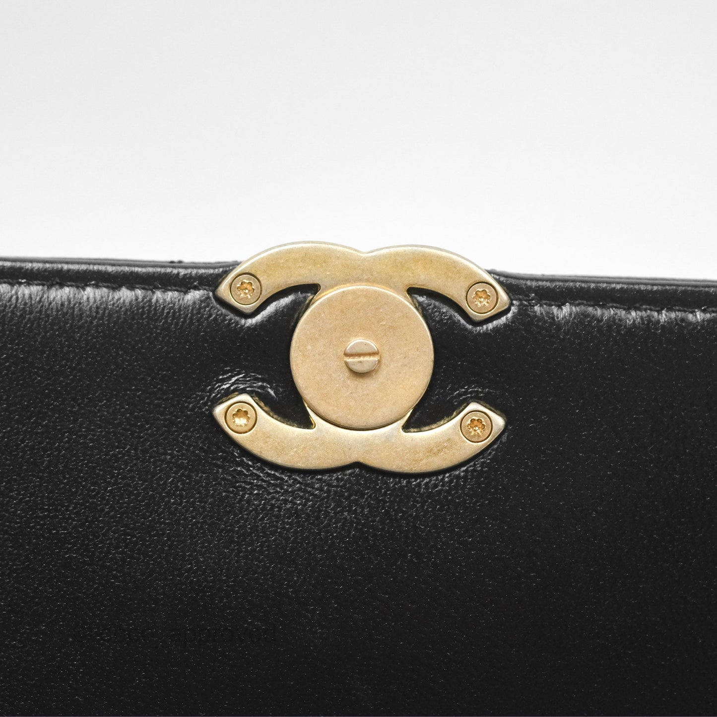 Chanel Flap Phone Holder With Chain Quilted Black Shiny Lambskin