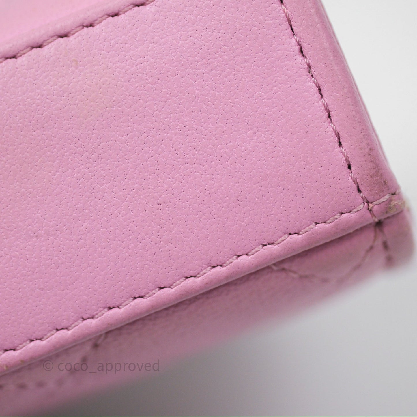 Chanel Mini Handle Clutch With Chain Pink/ Mint Lambskin Gold Hardware 23P
