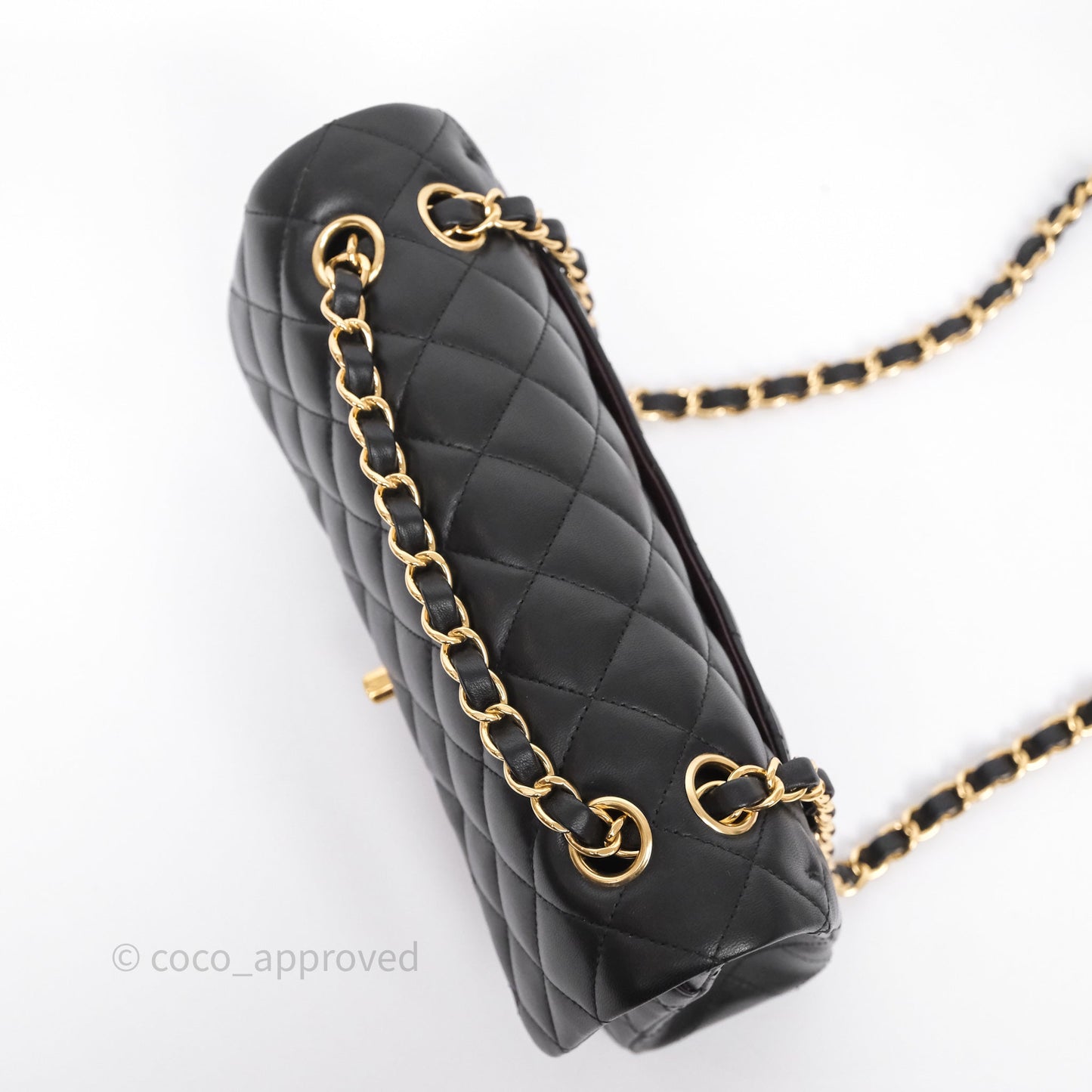 Chanel Small Classic Flap Quilted Black Lambskin Gold Hardware