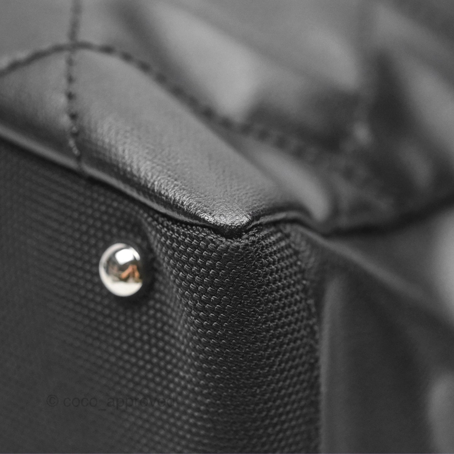 Chanel Quilted Paris Biarritz Tote PM Black Coated Canvas