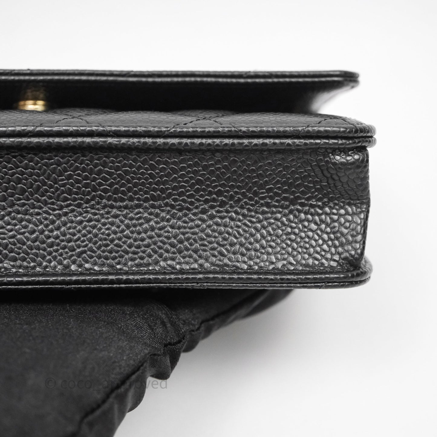 Chanel Classic Wallet On Chain WOC Quilted Black Caviar Gold Hardware