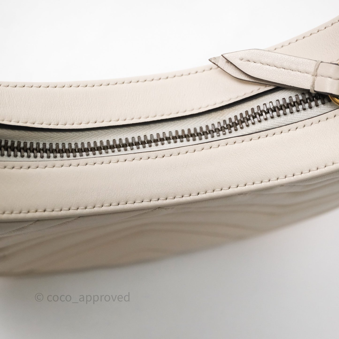 Gucci GG Marmont Half Moon-shaped Hobo Bag White